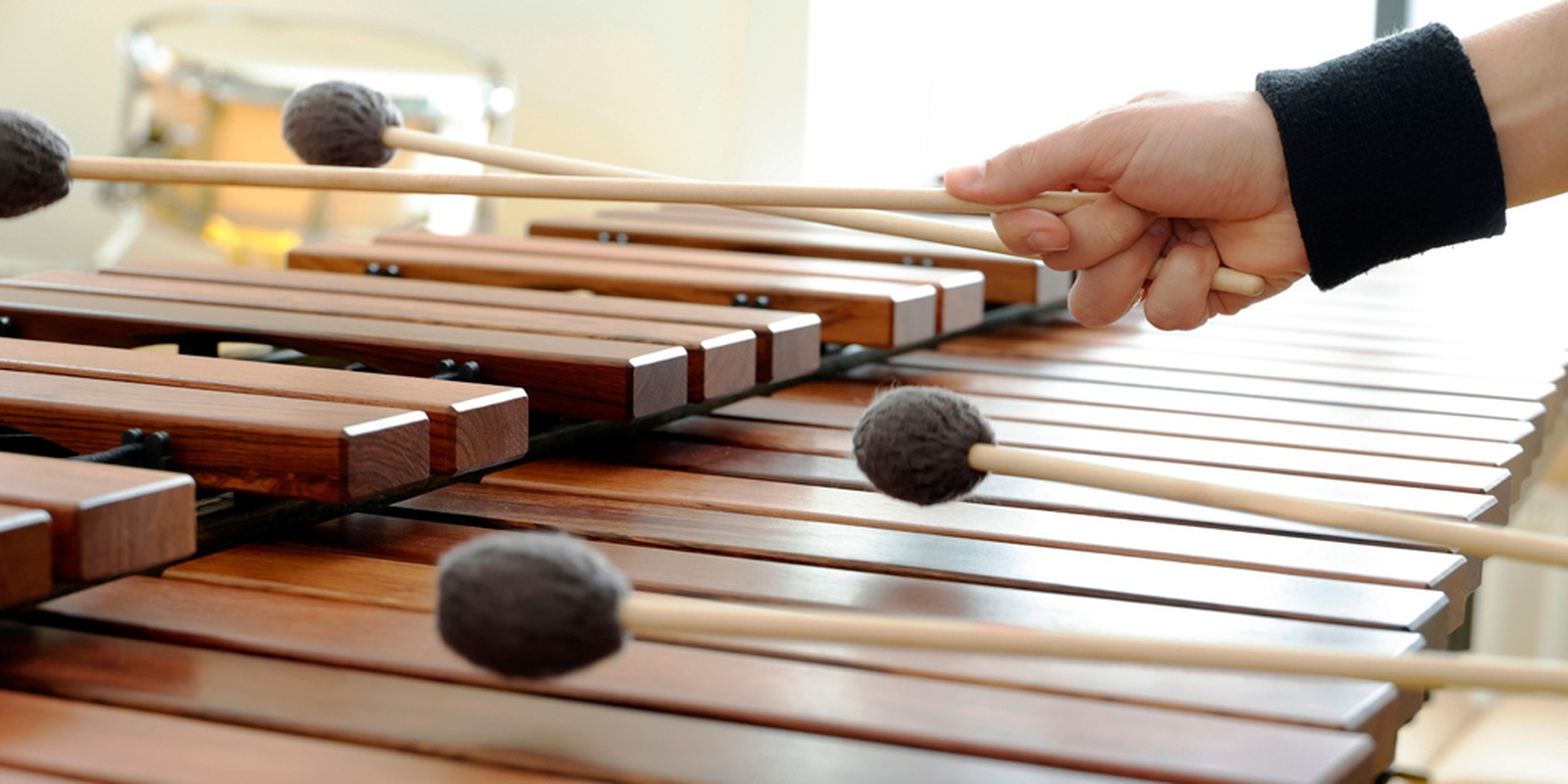 Musiker spielt ein Marimbaphon
