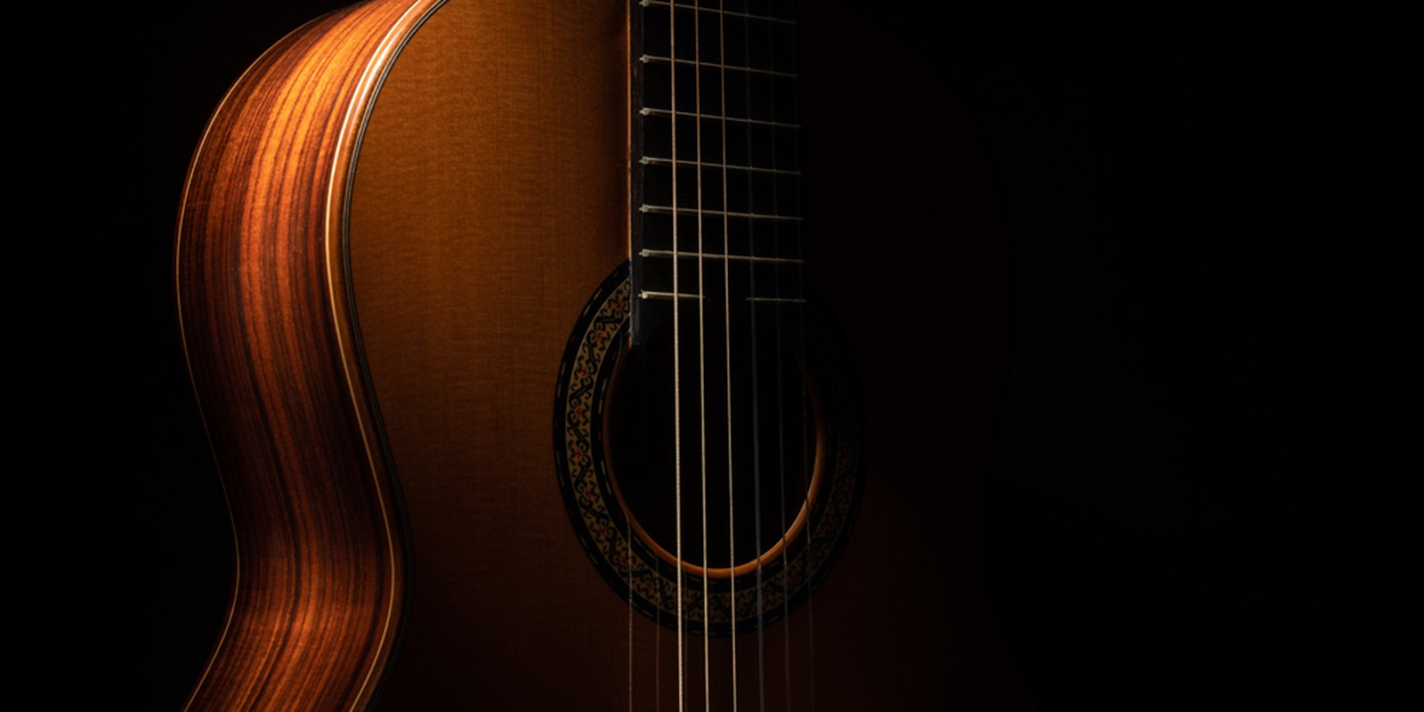 Masterclass acoustic guitar in the half-light