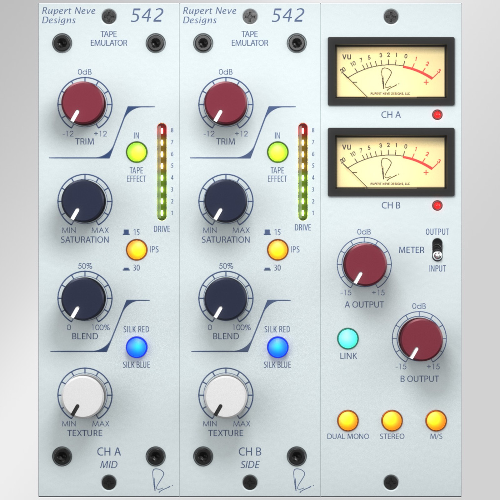 Stereo-Ansicht des Rupert Neve Designs 542 Tape Emulator Plug-in 