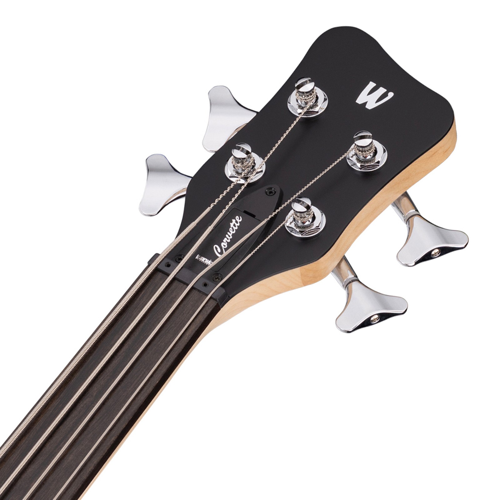 Warwick RB Corvette B 4 FL, fretless bass guitar, headstock