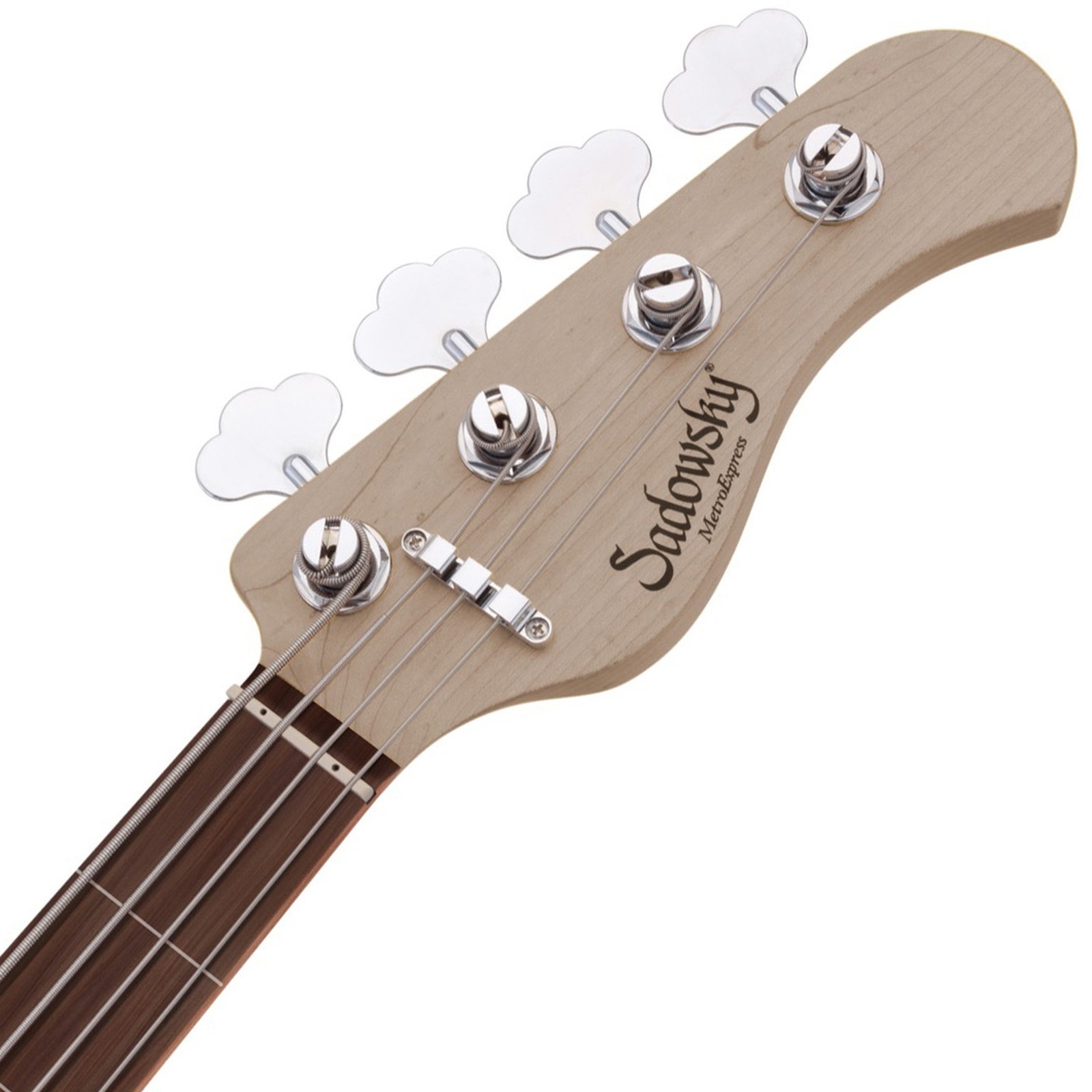 Headstock, Sadowsky MetroExpress 21 Vintage JJ 4 Fretless Tobacco Sunburst, fretless bass guitar