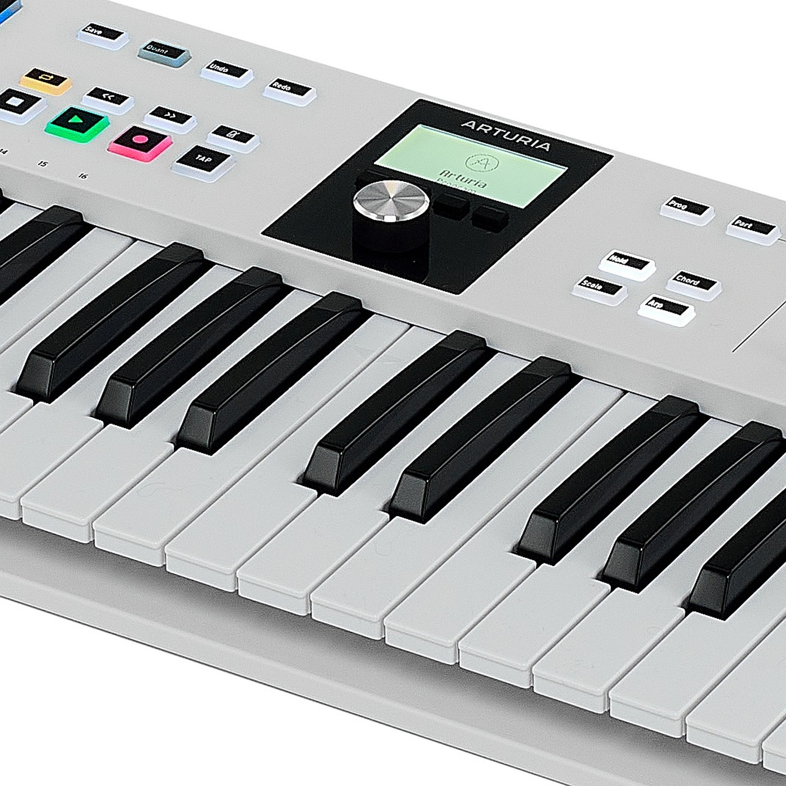 Keys and screen on the Arturia KeyLab Essential 49 MK3 White
