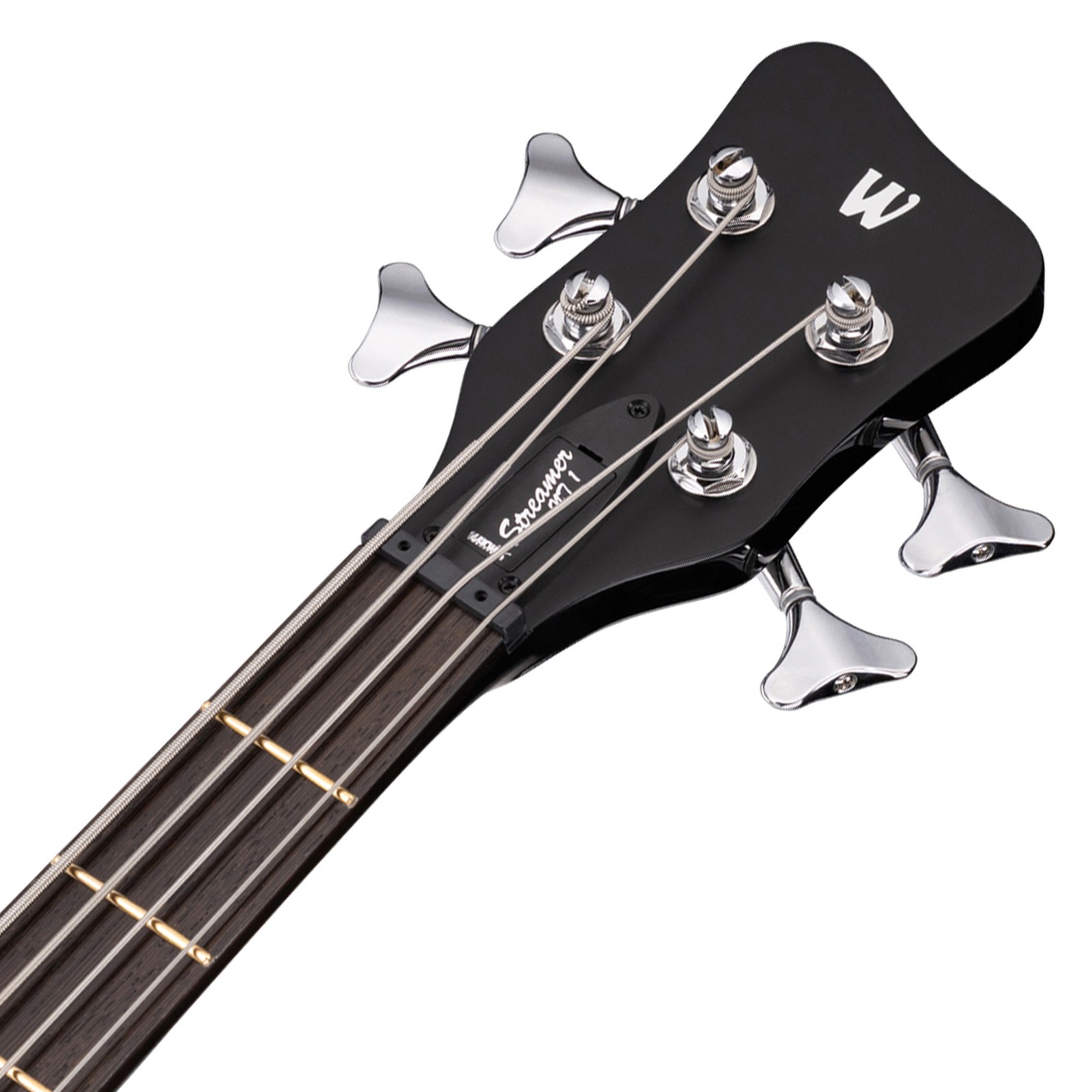 Headstock, Warwick RockBass Streamer Neckthru I 4 Black, electric bass guitar