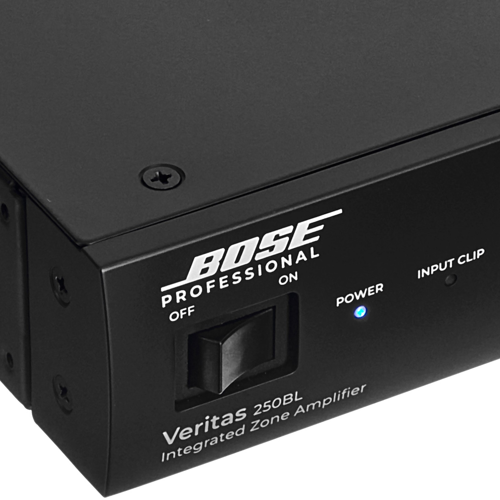 Front panel of the Bose Professional Veritas 250BL Bluetooth power amplifier