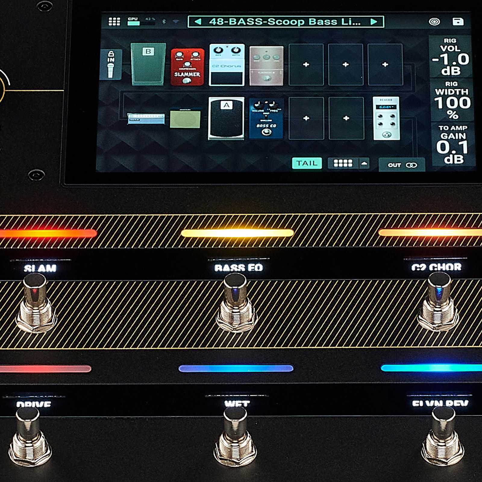 Headrush Prime Multieffektgerät Display