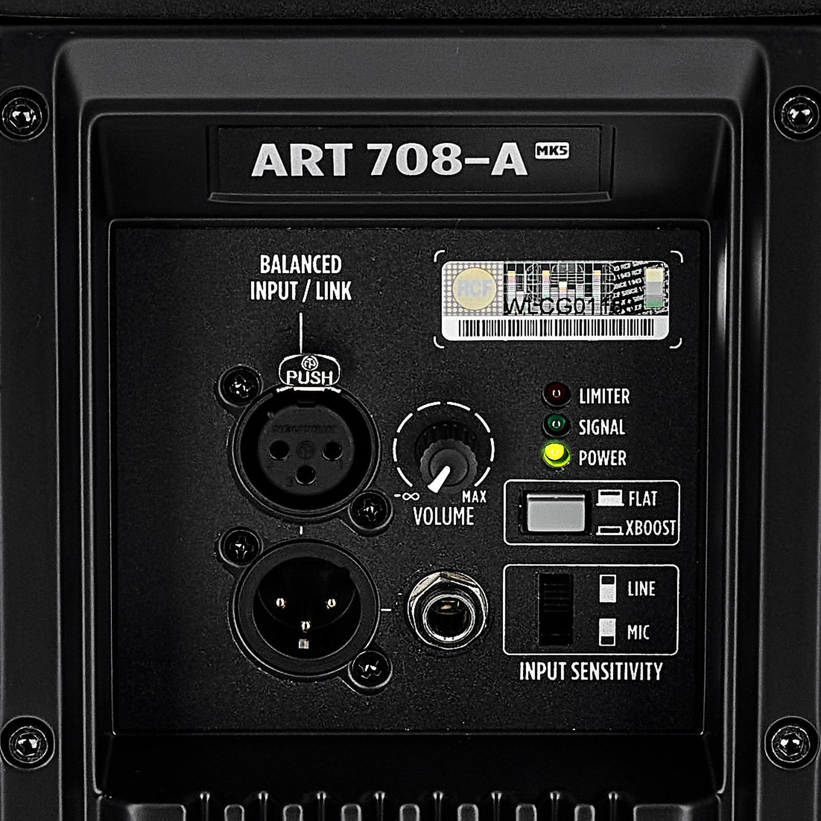 Bedienelemente des RCF ART 708-A MK V Lautsprechers