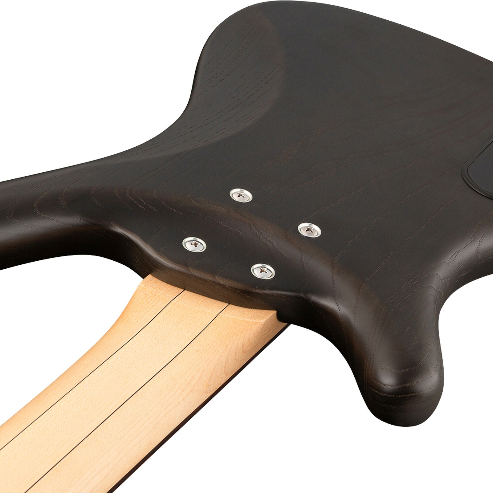 Halsverschraubung auf der Rückseite des Warwick RB Corvette $$ 5 NB TS, E-Bass