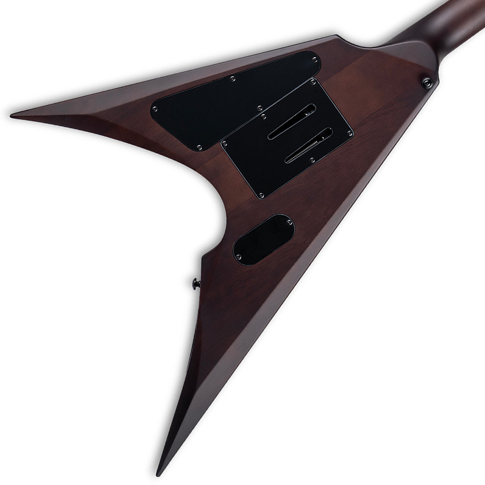 Korpusrückseite der ESP LTD Arrow QM Dark Brown Burst