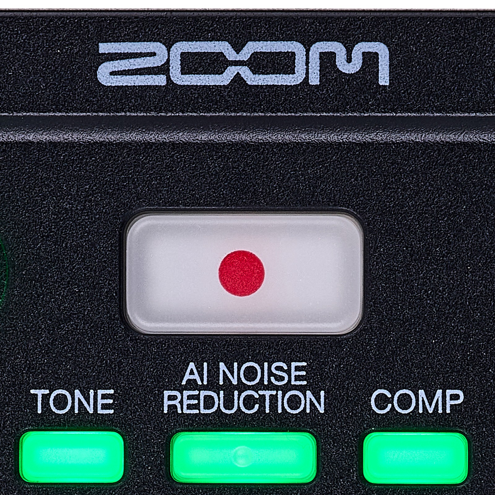 LED-Anzeige und Bedienelemente des Zoom PodTrak P2 Podcast Recorders