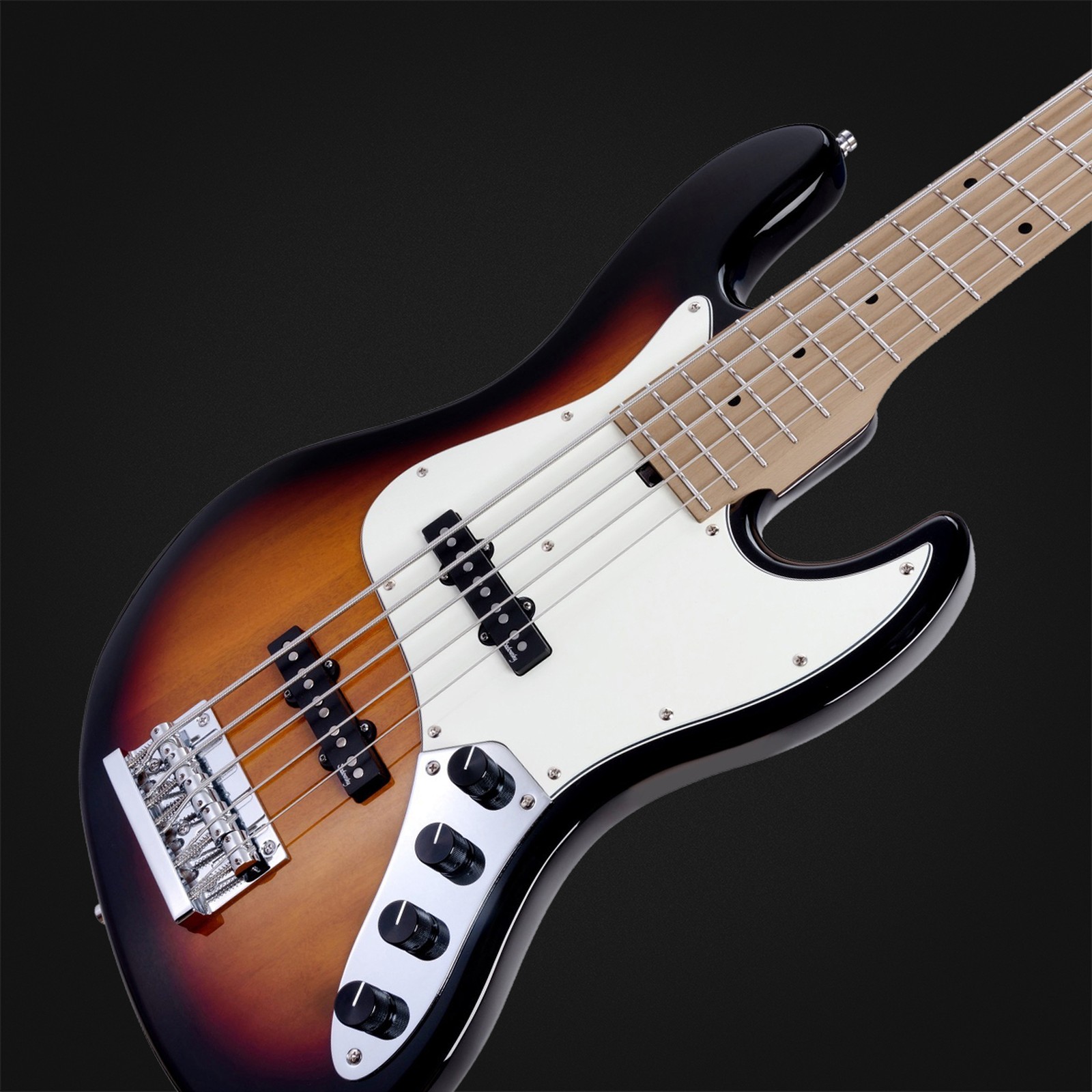 Sadowsky MetroExpress 21 Vintage JJ5 RM Tobacco Sunburst, five-string bass guitar, top