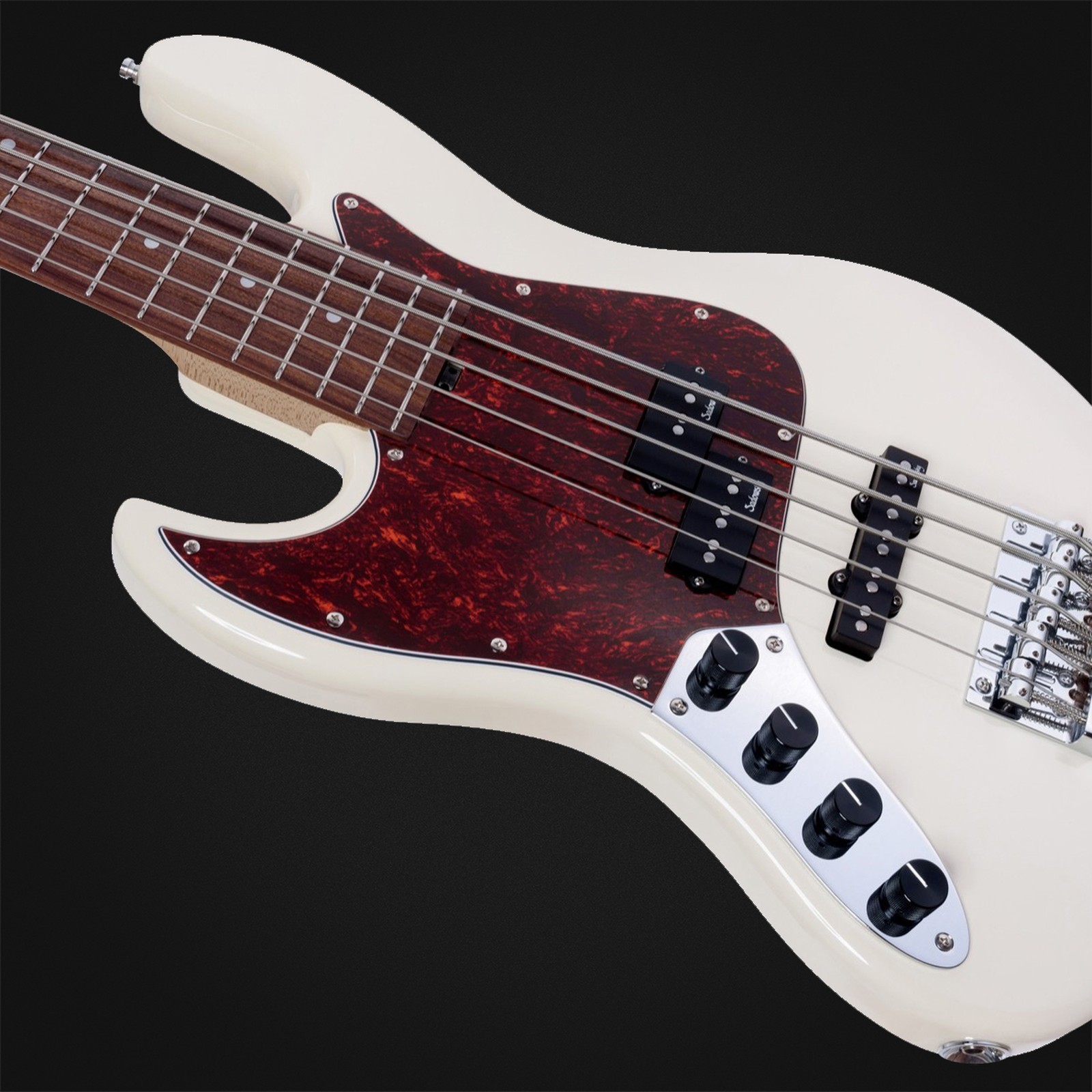 Sadowsky MetroExp21 HybPJ5 Mor LH WH, left-handed five-string bass, top
