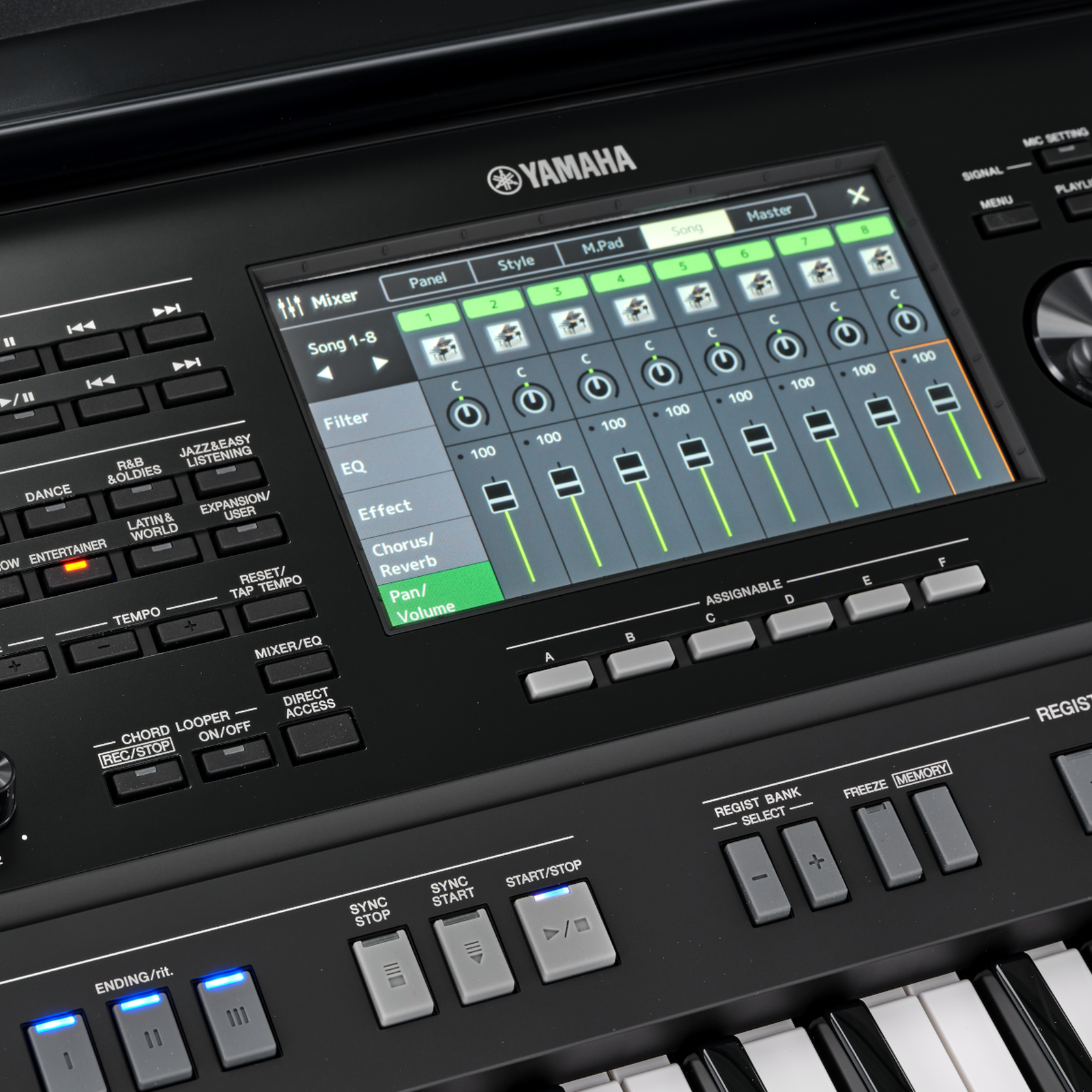 Yamaha PSR-SX720+ Keyboard, Bildschirm