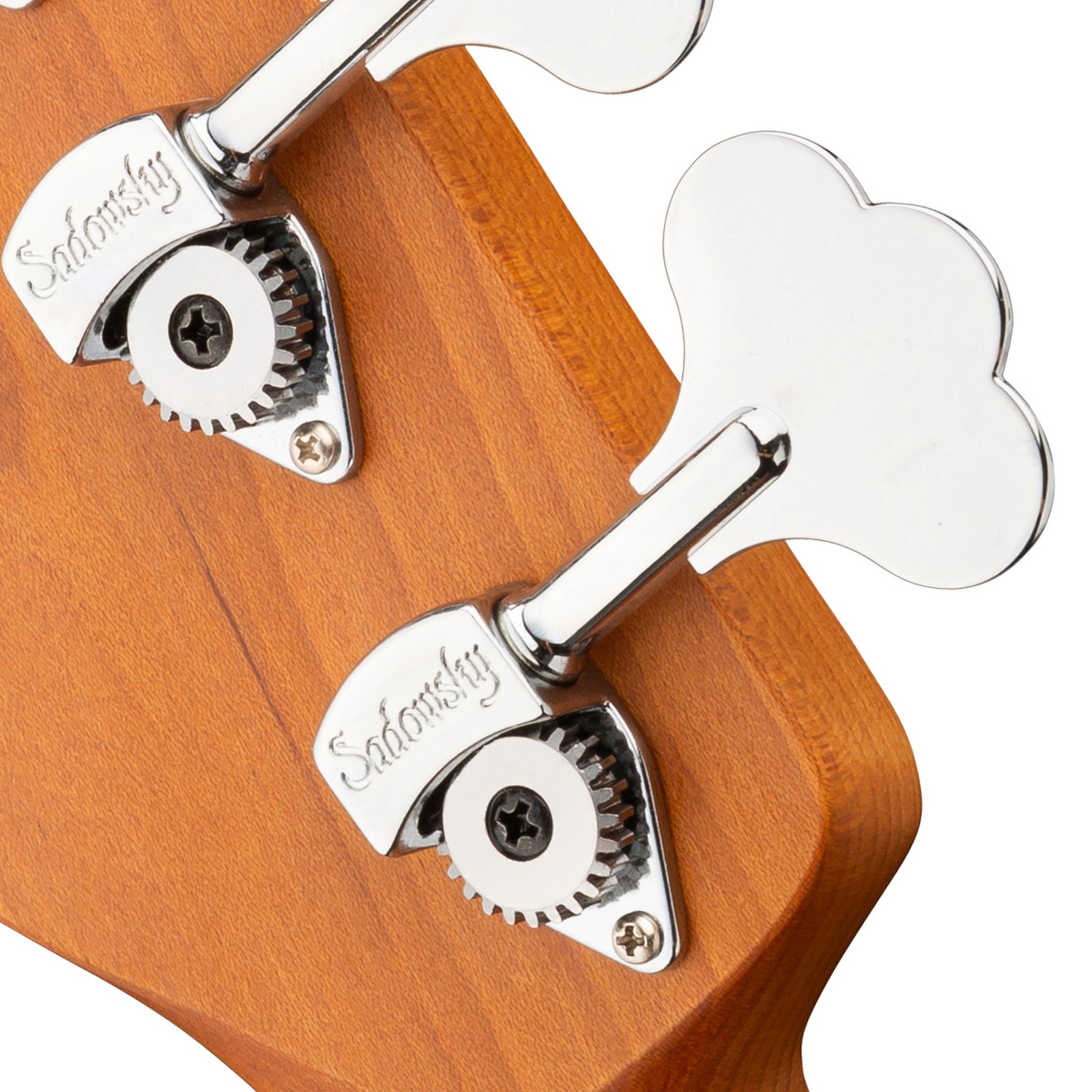 Sadowsky light tuners on the Sadowsky MetroExpress 24 Modern 4 Morado Tobacco Sunburst, electric bass