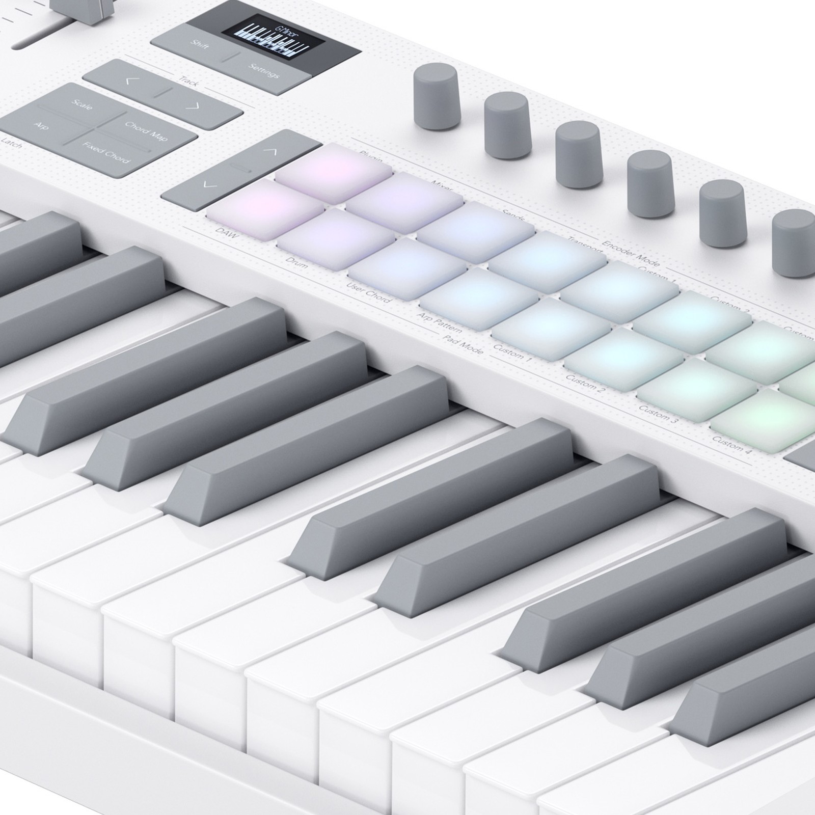Novation Launchkey 49 MK4 WH, Detail of the keys and pads