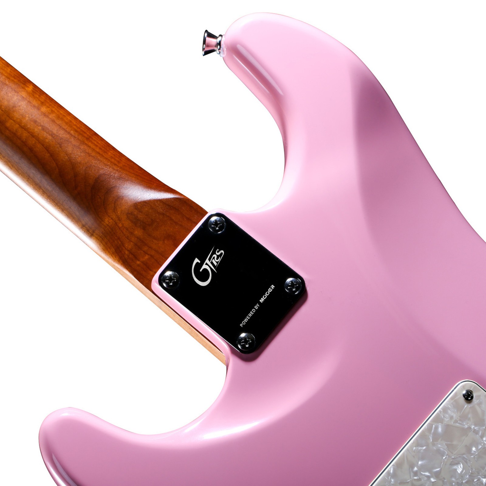Manche vissé sur la Mooer GTRS Guitars Standard 801 SP, vu de derrière
