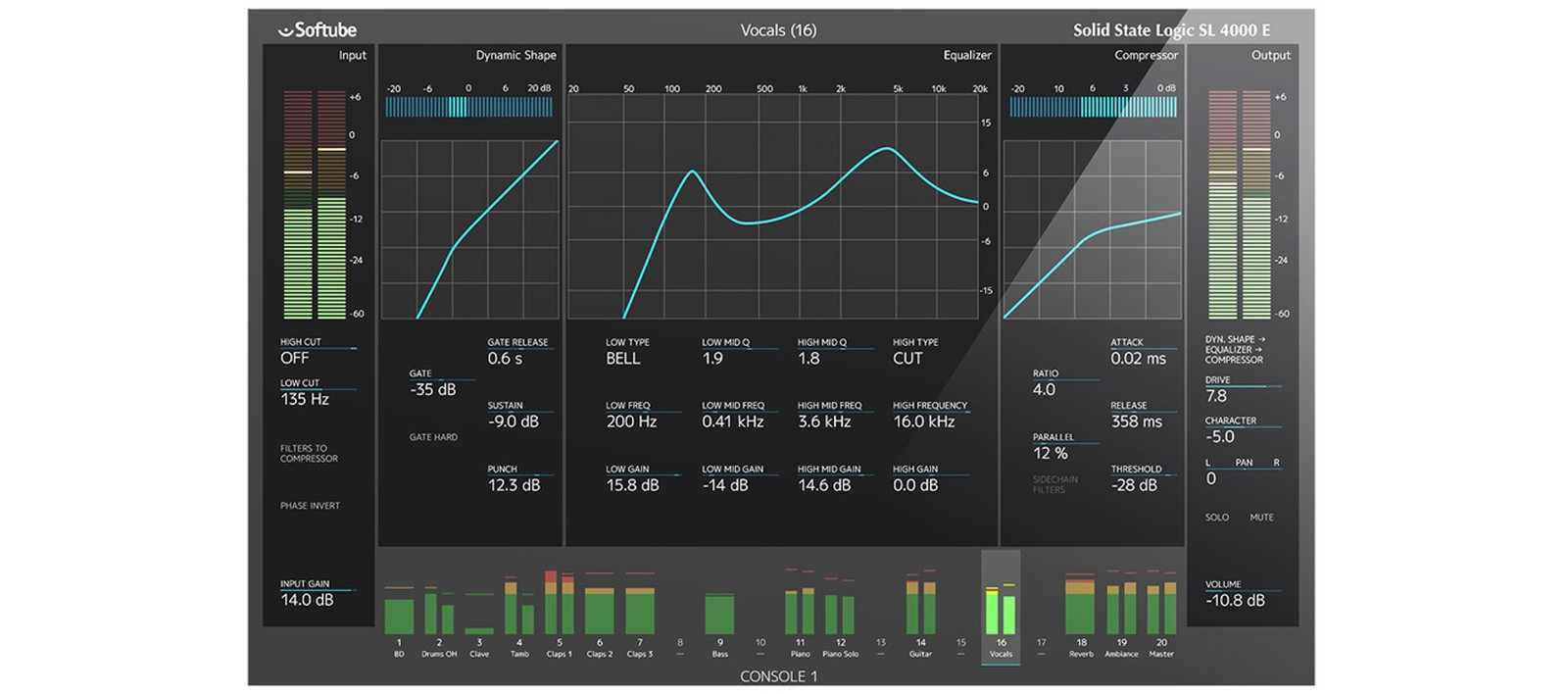 Softube Console 1 Mk 2, user interface
