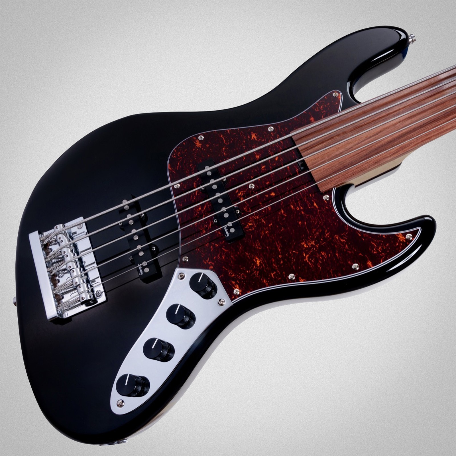 Pickups, Sadowsky MetroExpress 21 Vintage JJ 5 Fretless Black, five-string bass guitar
