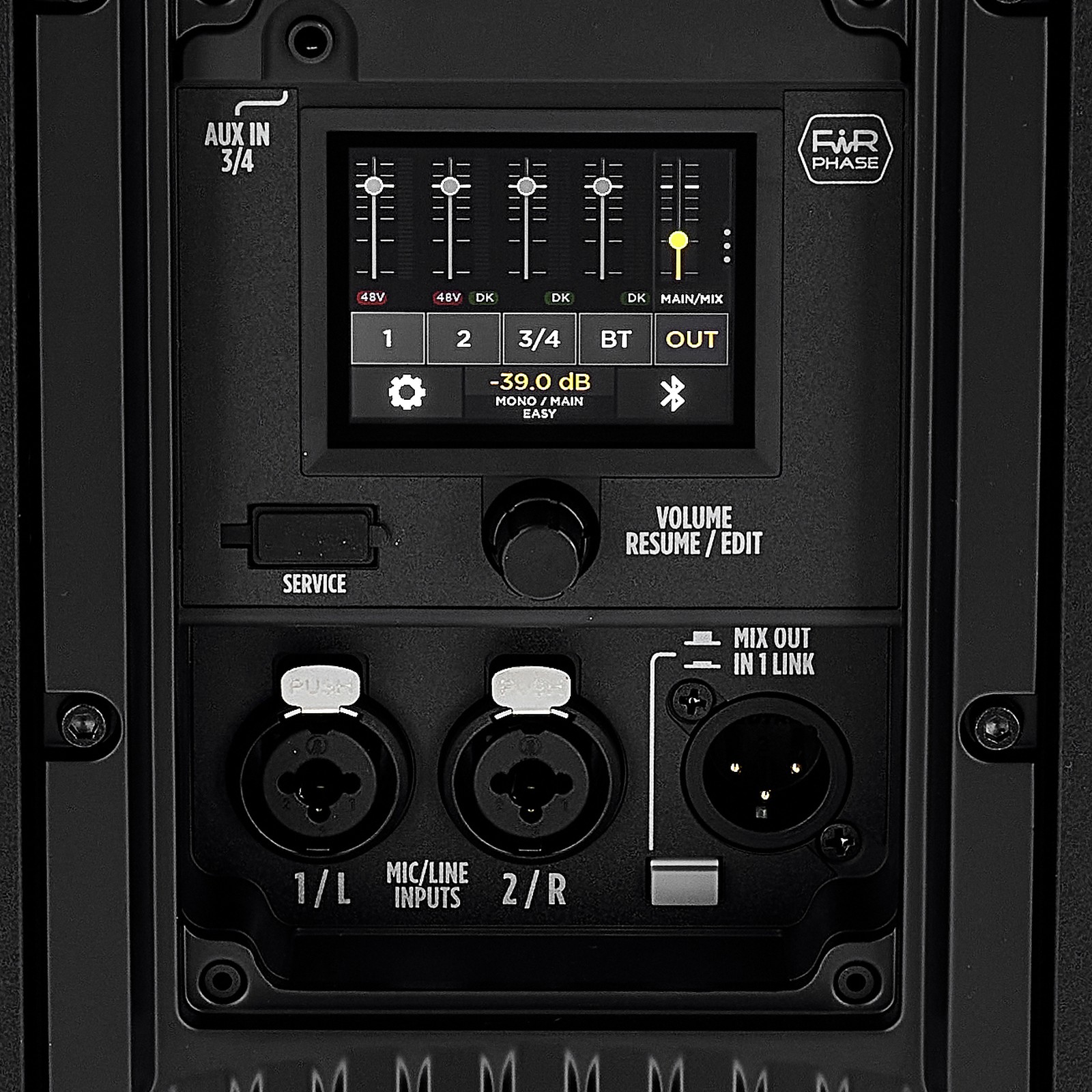 Bedienelemente des RCF ART 910-AX Lautsprechers