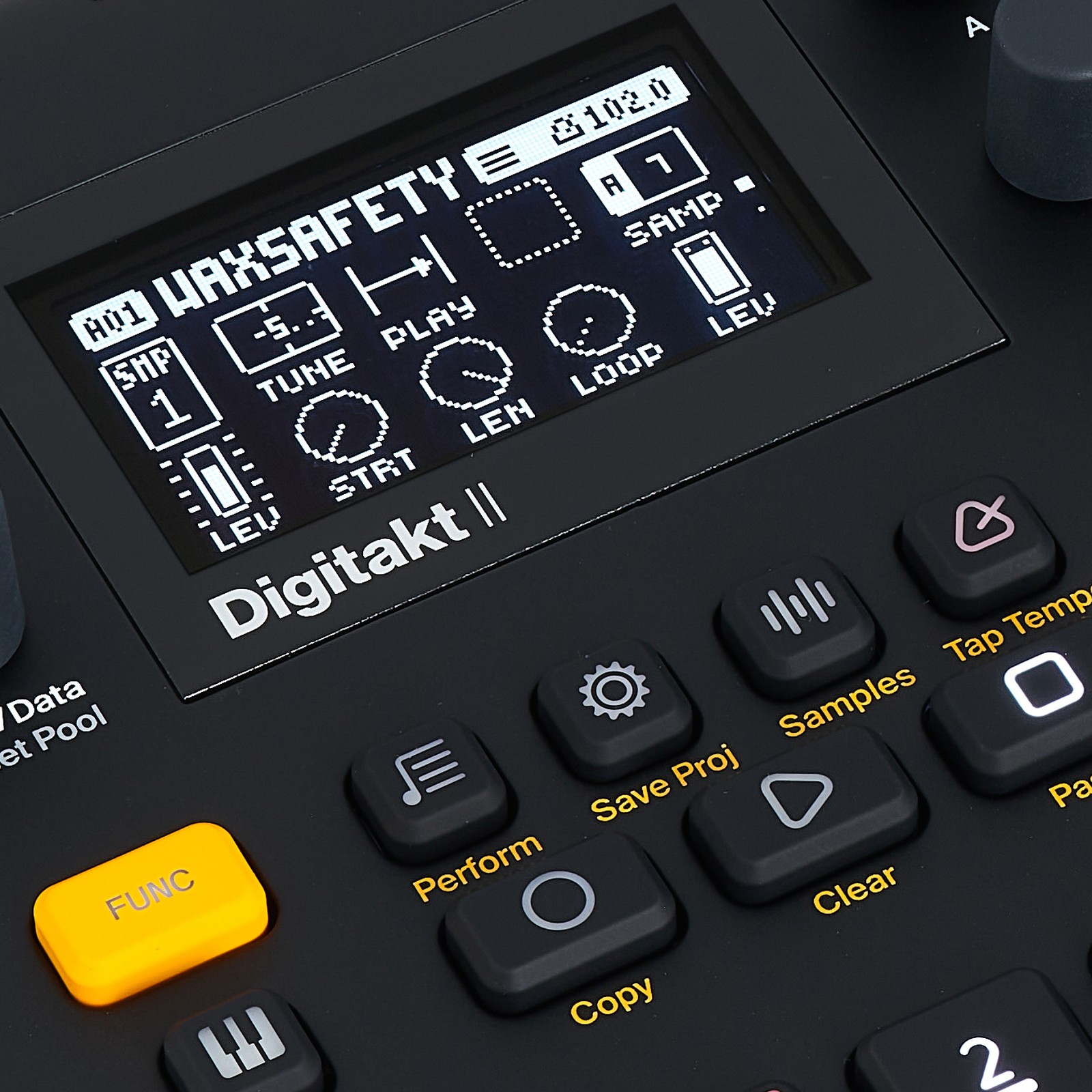 Display of the Elektron Digitakt II sampler