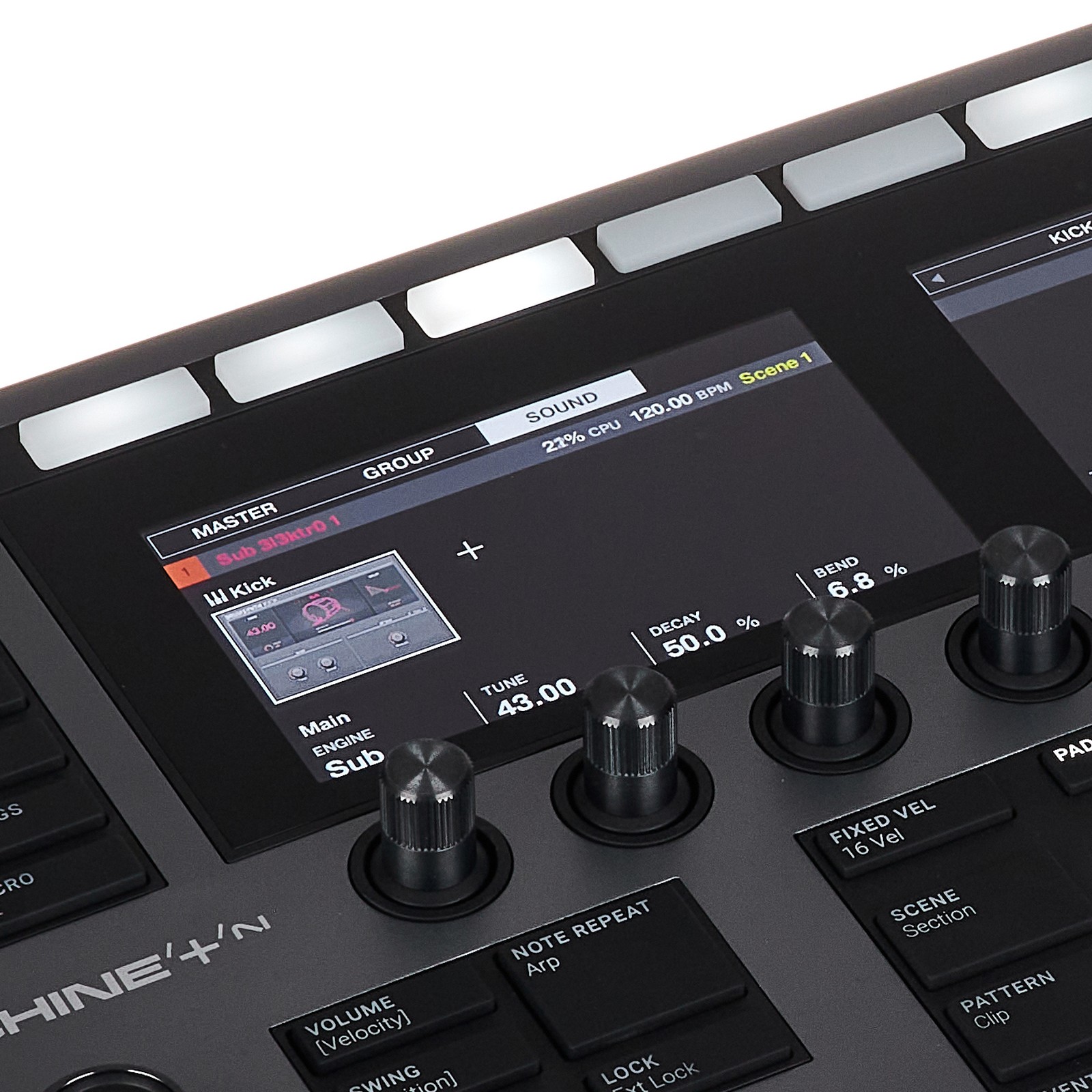 Detailansicht der Native Instruments Maschine + Stand-alone-Groovebox