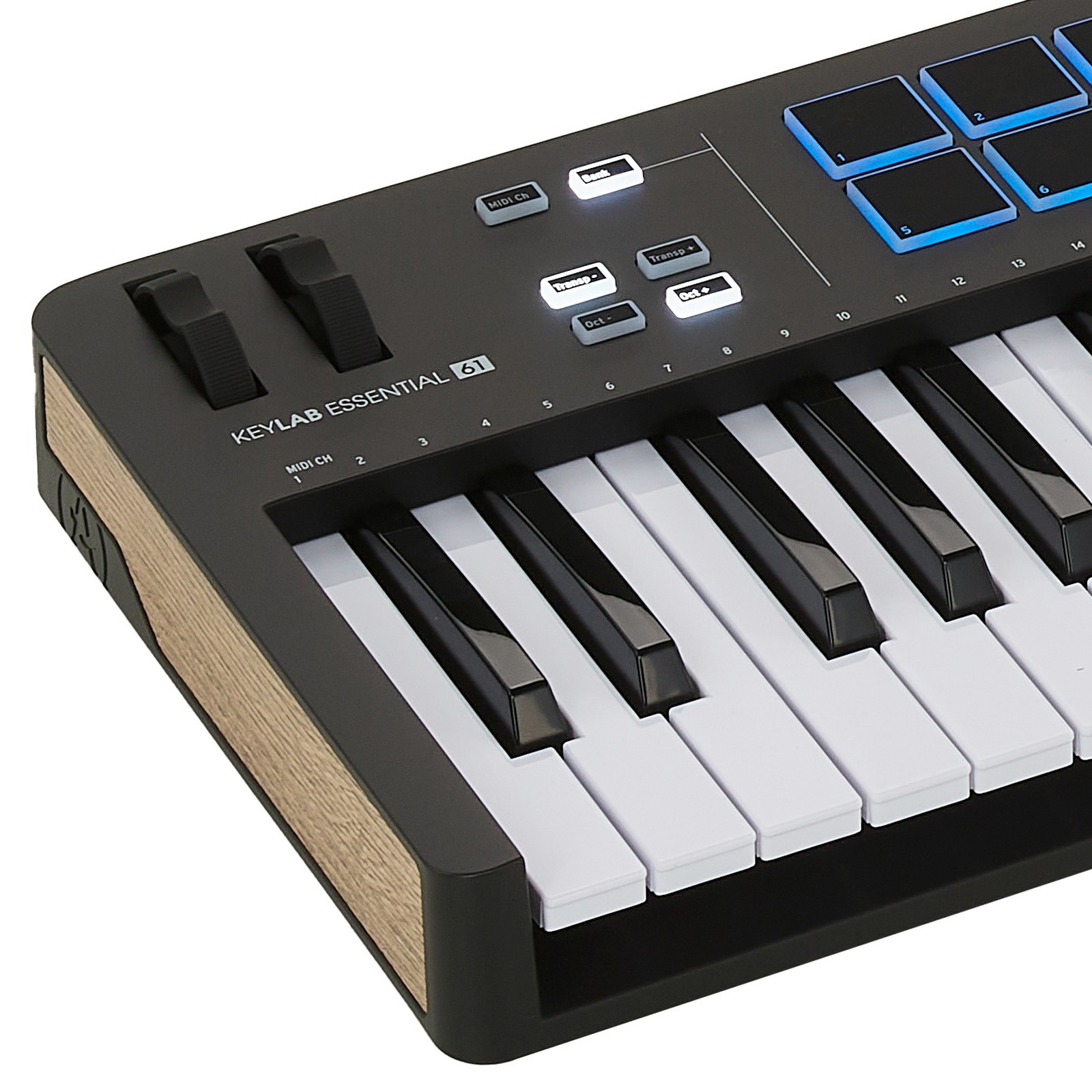 Keys and screen on the Arturia KeyLab Essential 61 MK3 White