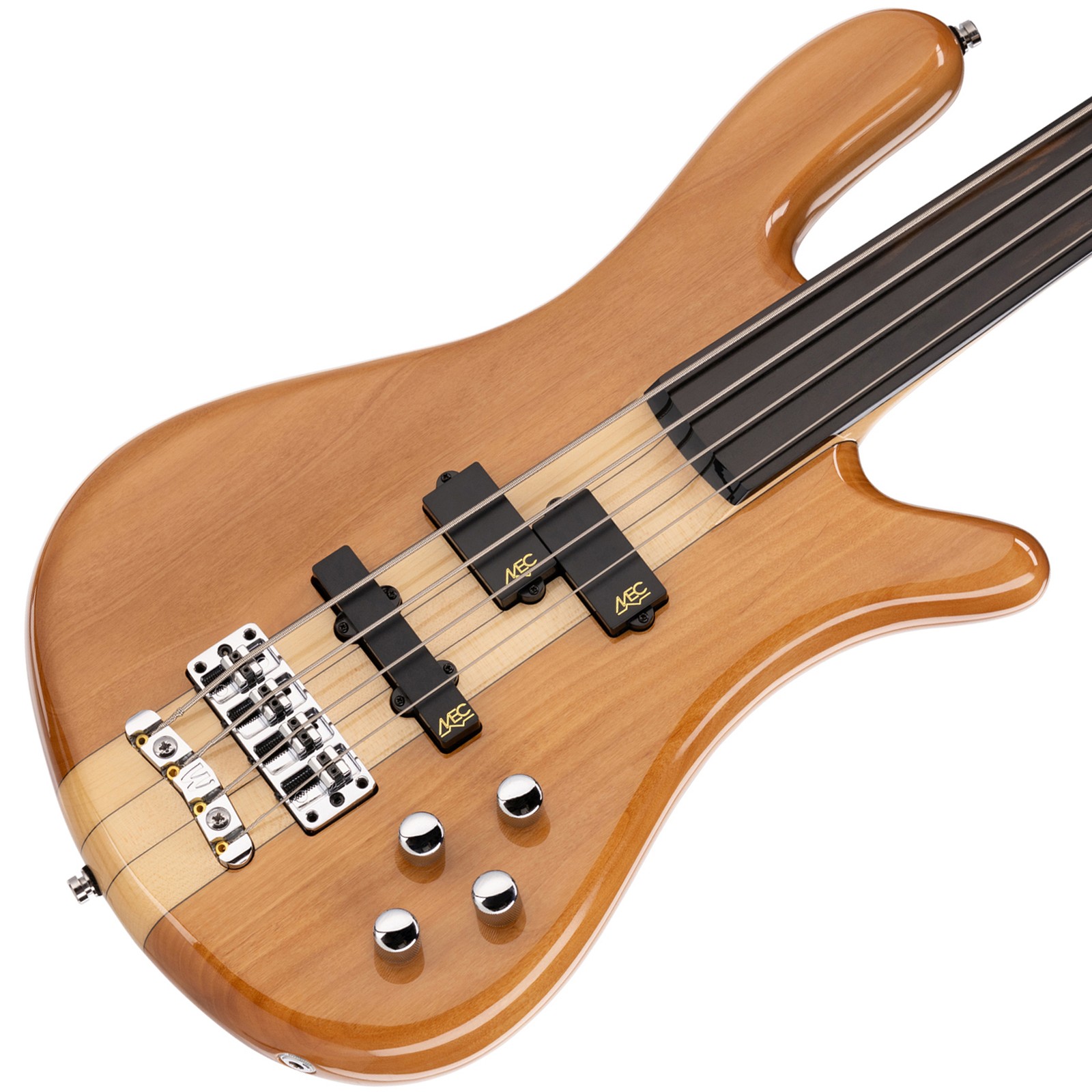 Top, Warwick RockBass Streamer Neckthru 4 Fretless Natural, fretless bass guitar
