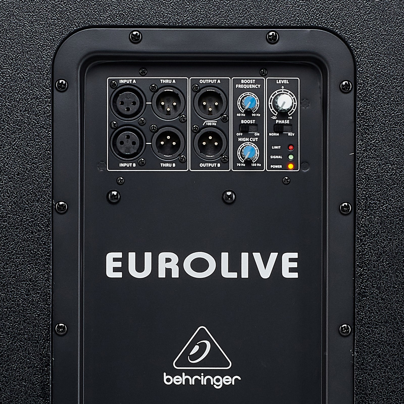 Behringer B1800XP active subwoofer, rear view