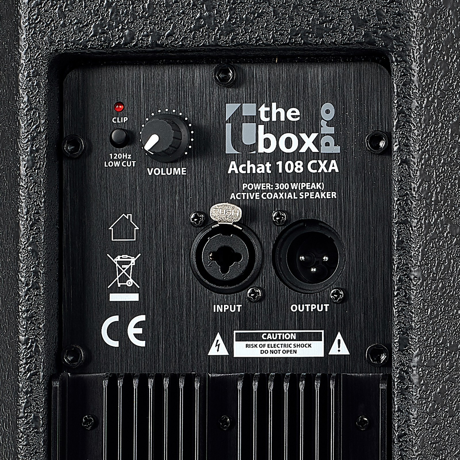 Anschlüsse der aktiven the box pro Achat 108 CXA Neodym Box