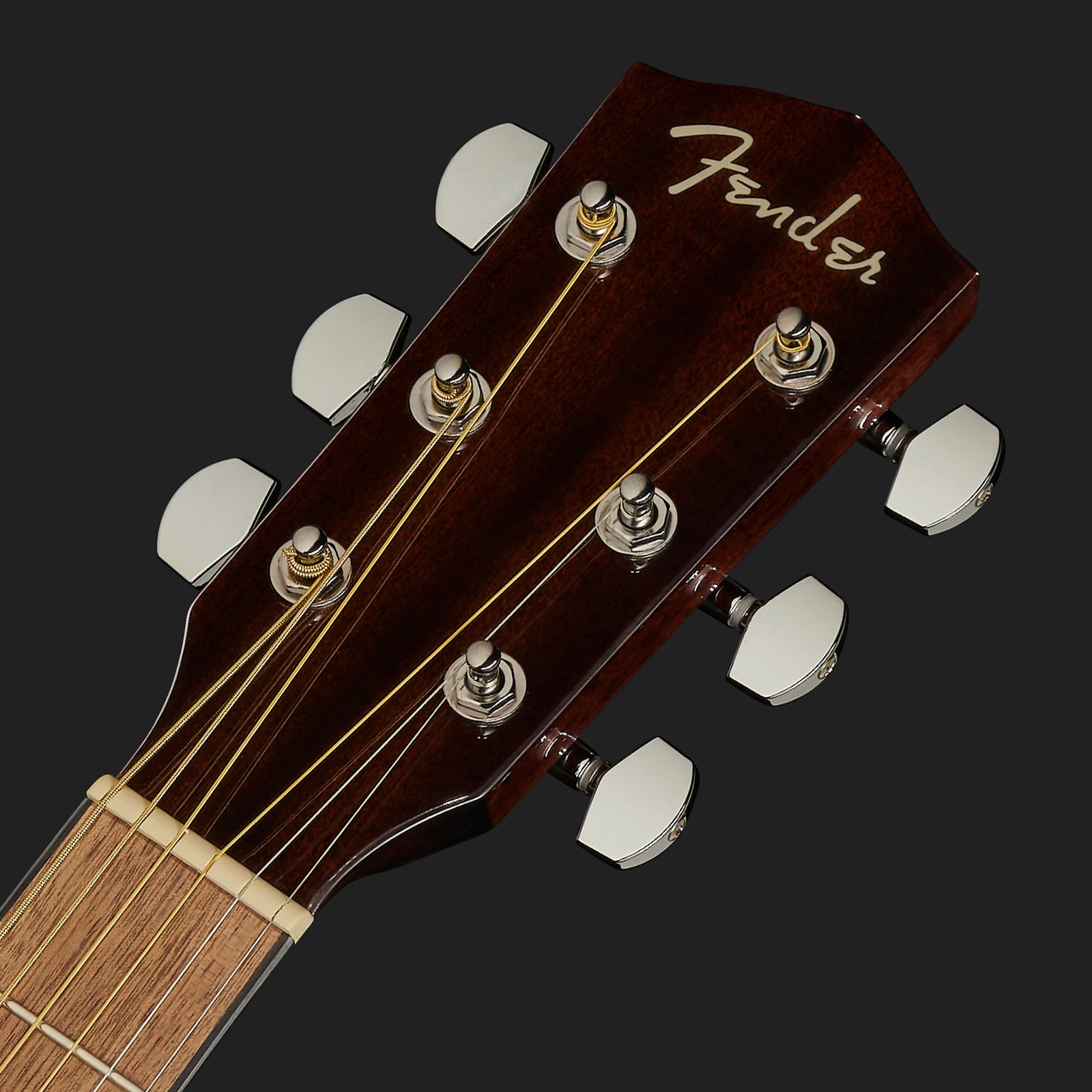 Kopfplatte der Fender CD-140SCE All Mah Westerngitarre mit Tonabnehmer