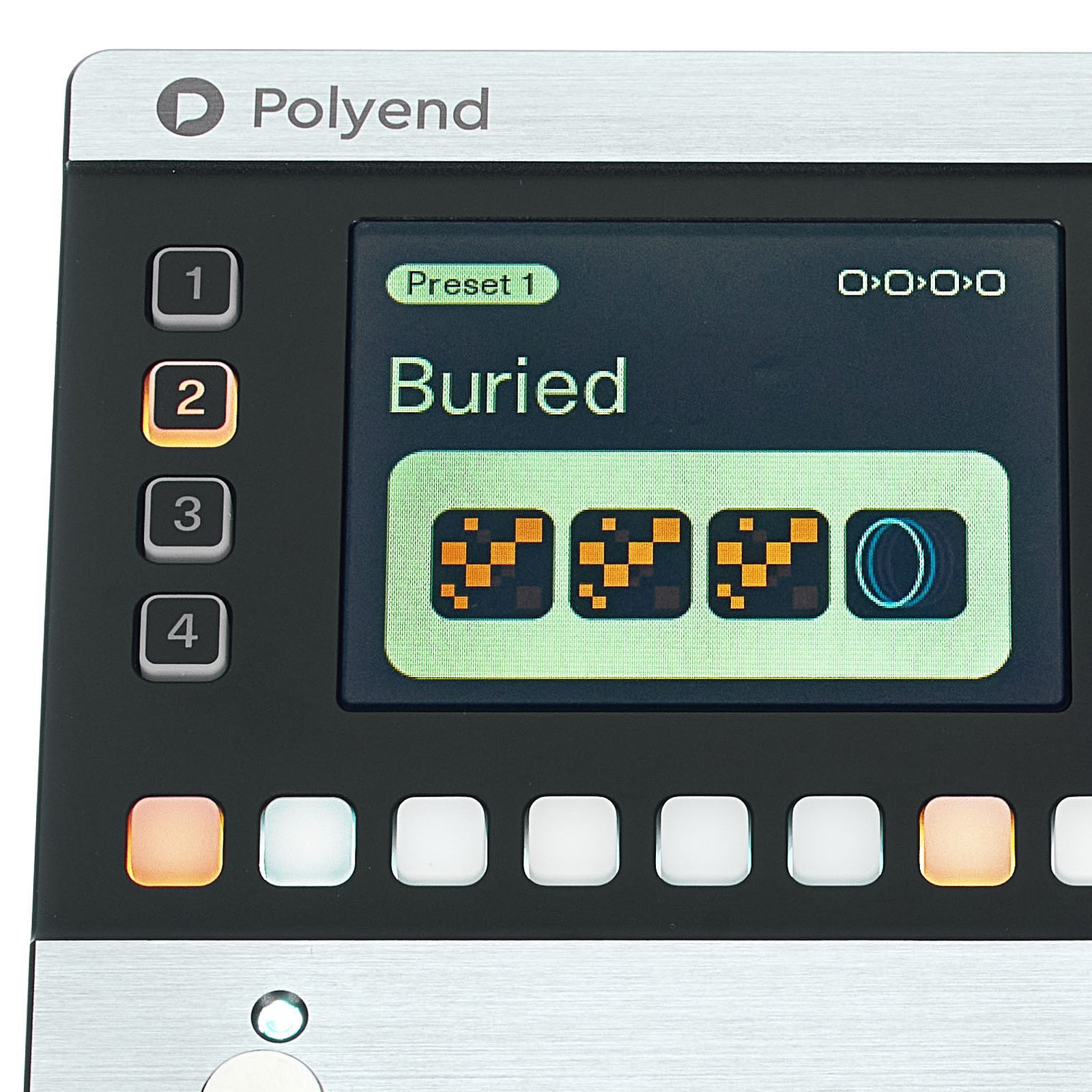 Display des Polyend Mess Sequencer-Pedals