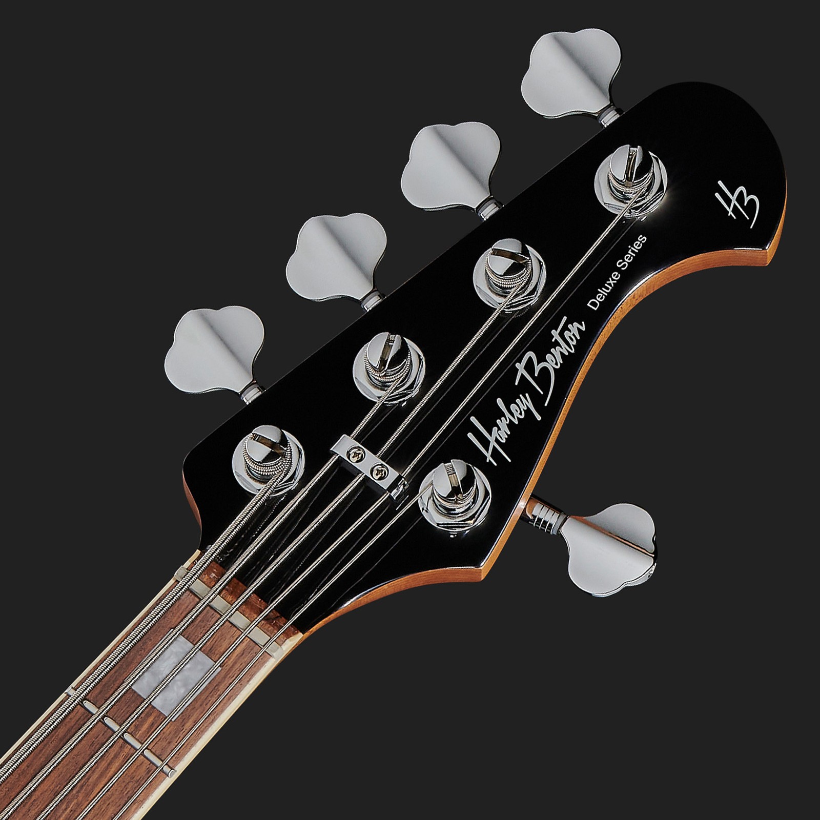 5-Saiter Bassgitarre Kopfplatte mit schwarzem matching Headstock
