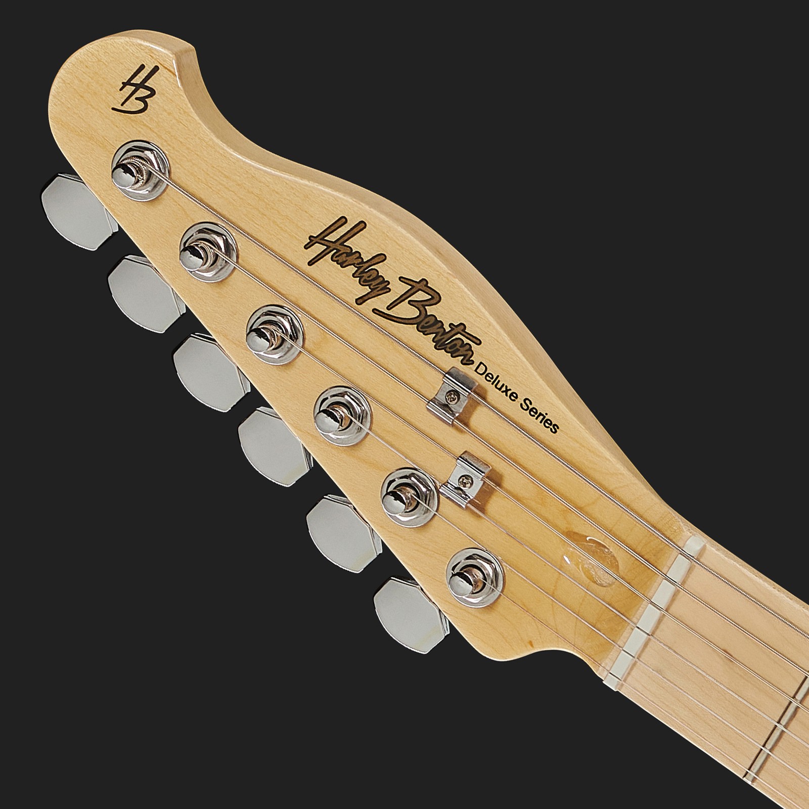 headstock of the Harley Benton TE-90FLT LH VW Deluxe Series Electric Guitar