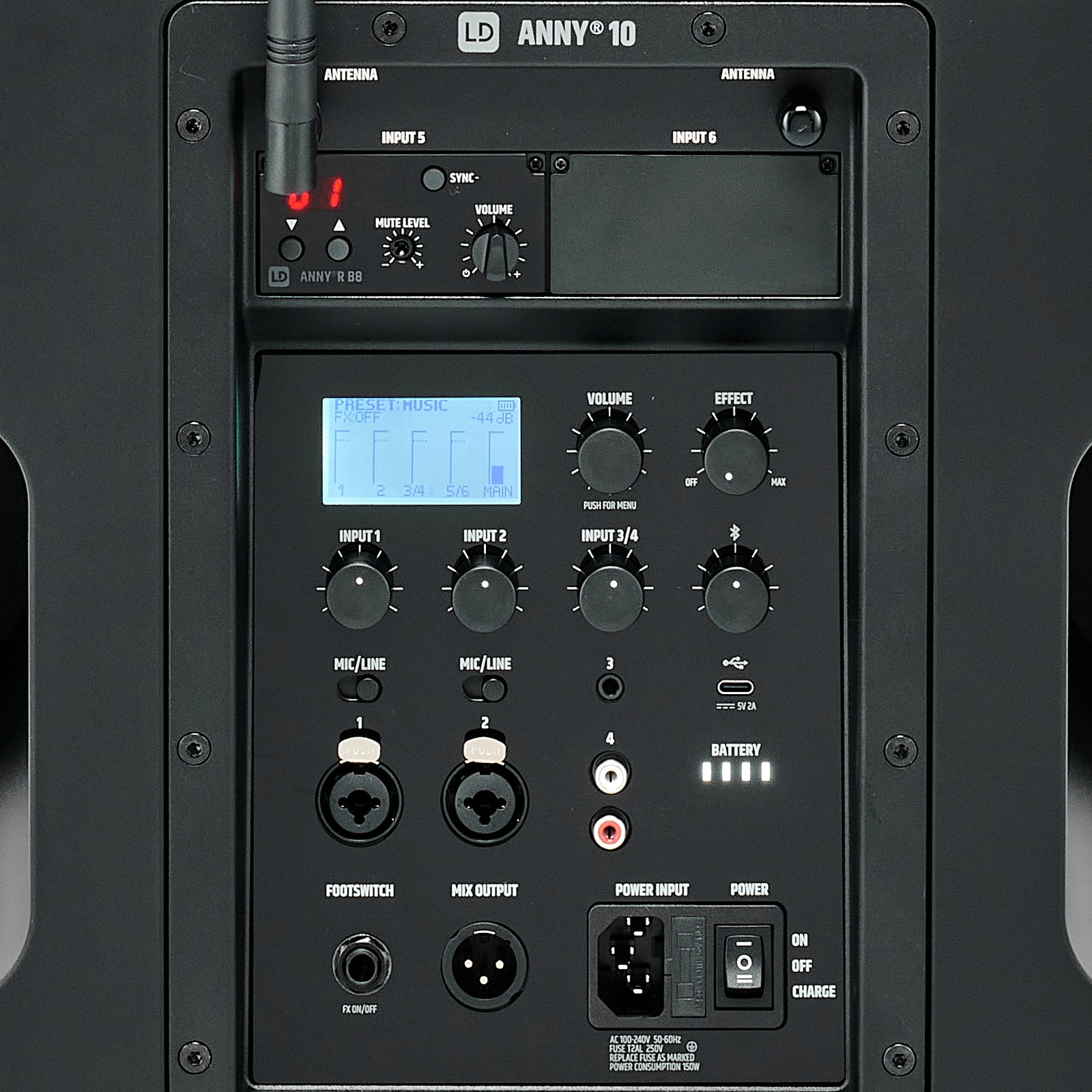 Bedienelemente des LD Systems ANNY 10 BPH B5