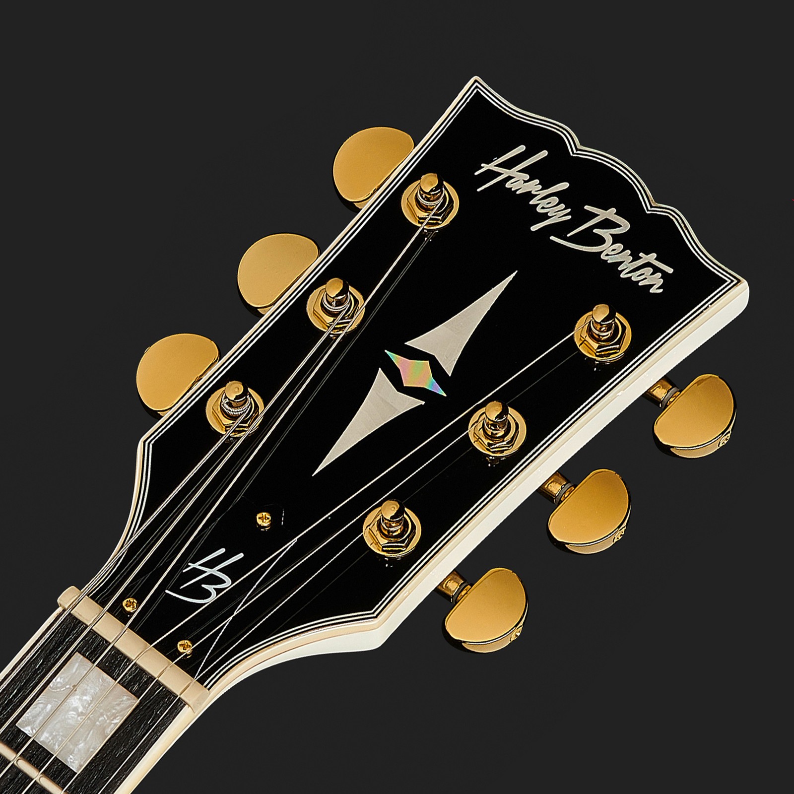 Headstock of the Harley Benton SC-500 WH Vintage Series Electric Guitar