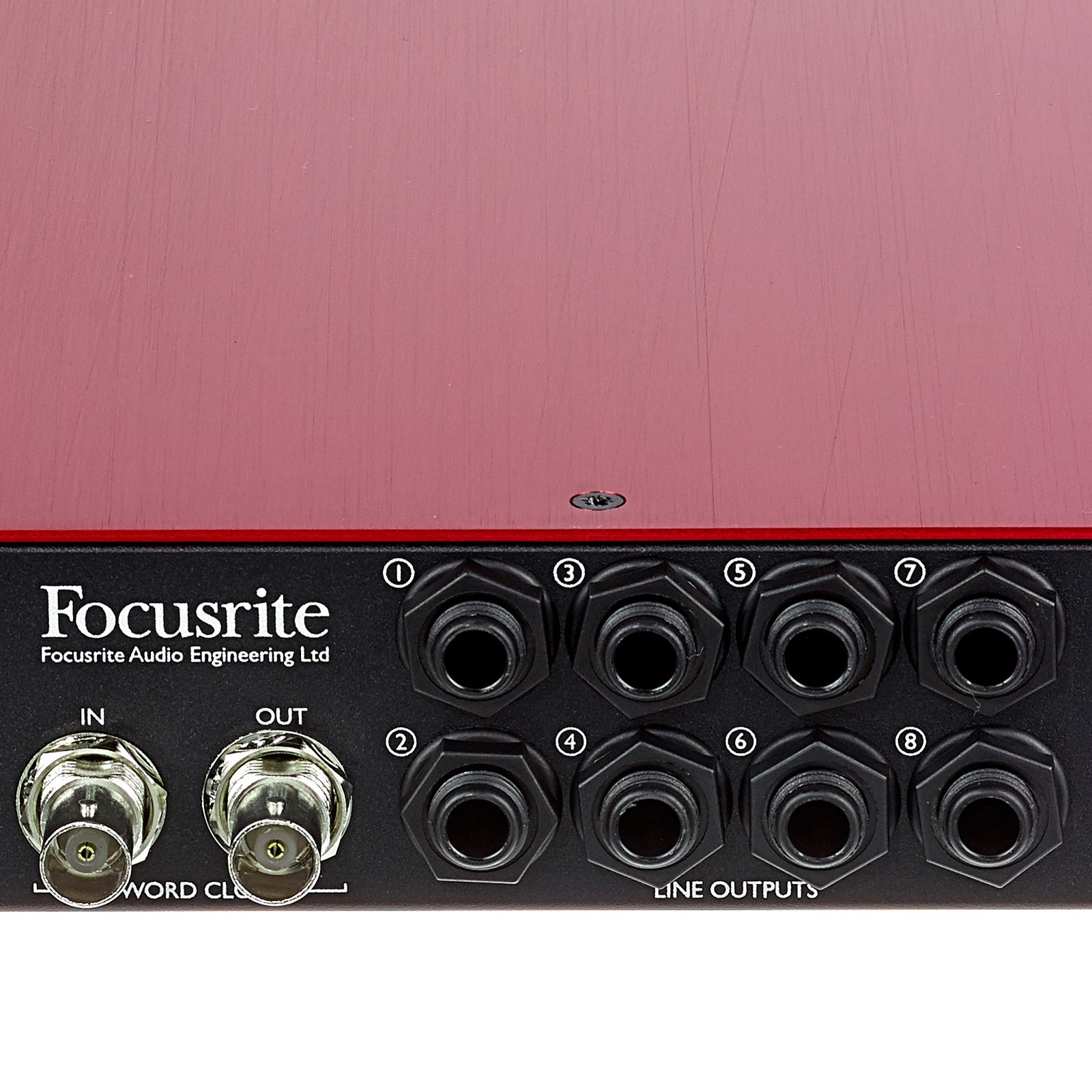 Ausgänge auf der Rückseite des Focusrite Scarlett OctoPre