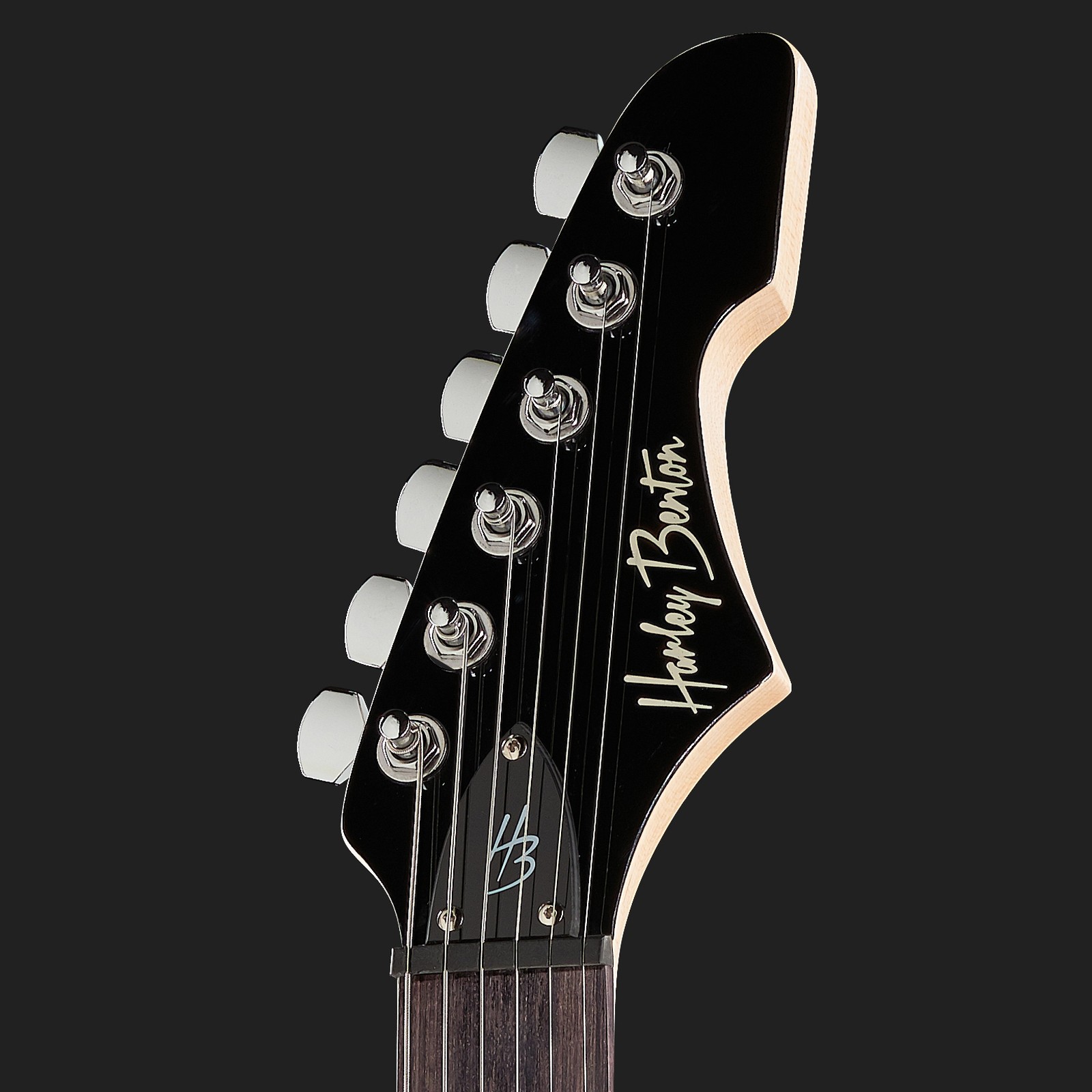 Harley Benton WL-20 schwarz Kopfplatte Logo