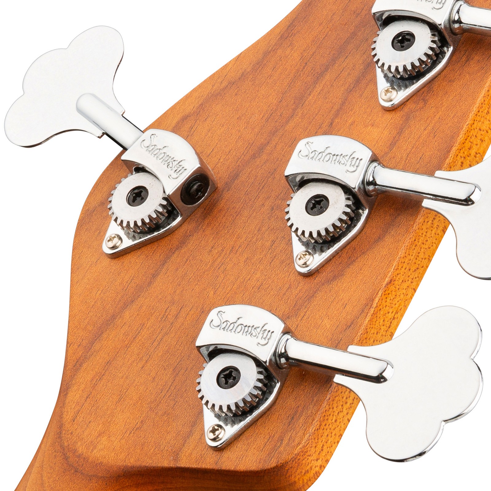 Headstock, Sadowsky MetroExpress 21 Vintage M5 Maple Silver, five-string electric bass