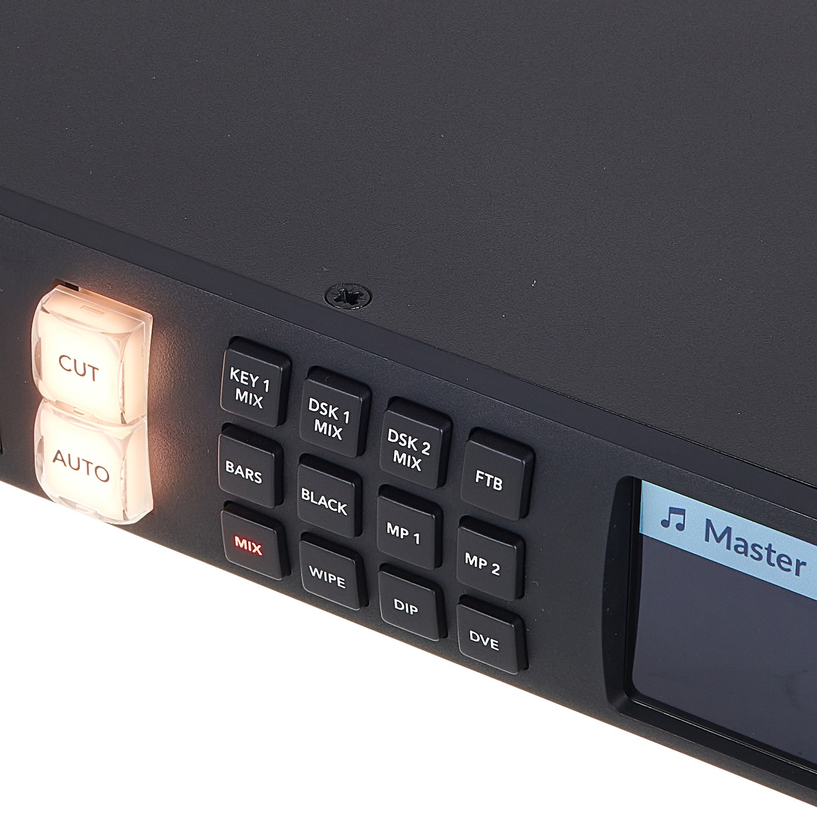 19" Videomixer Blackmagic Design Vorderseite Bedienelemente