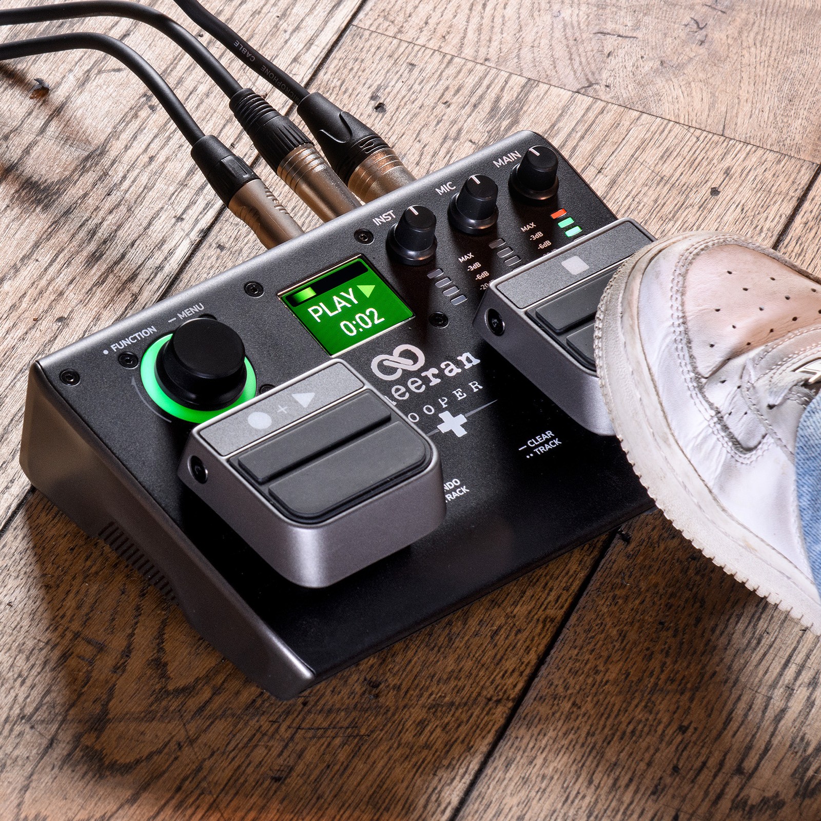 Foot on a switch of the Sheeran Loopers Looper +