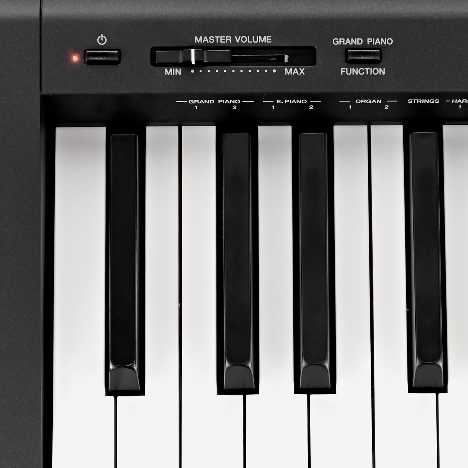 Tasten und Lautstärkeregler am Digitalpiano Yamaha P-45 B