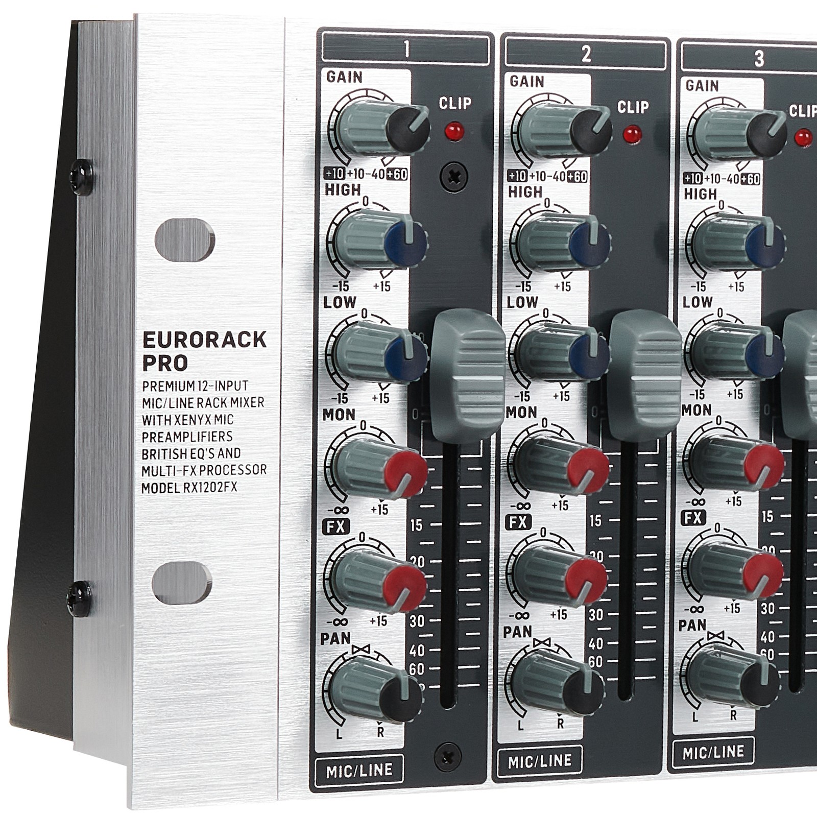 Regler am Behringer RX 1202 FX V2 12-Kanal Rackmixer