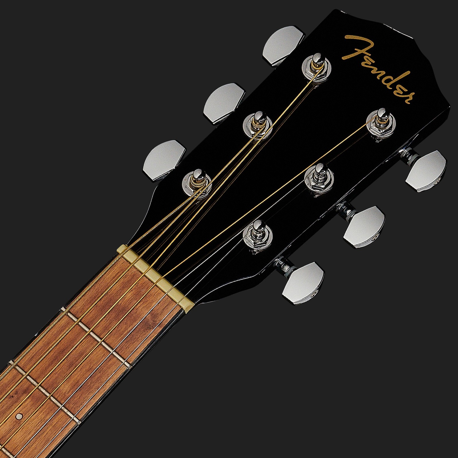 Fender Westerngitarre Kopfplatte in schwarz