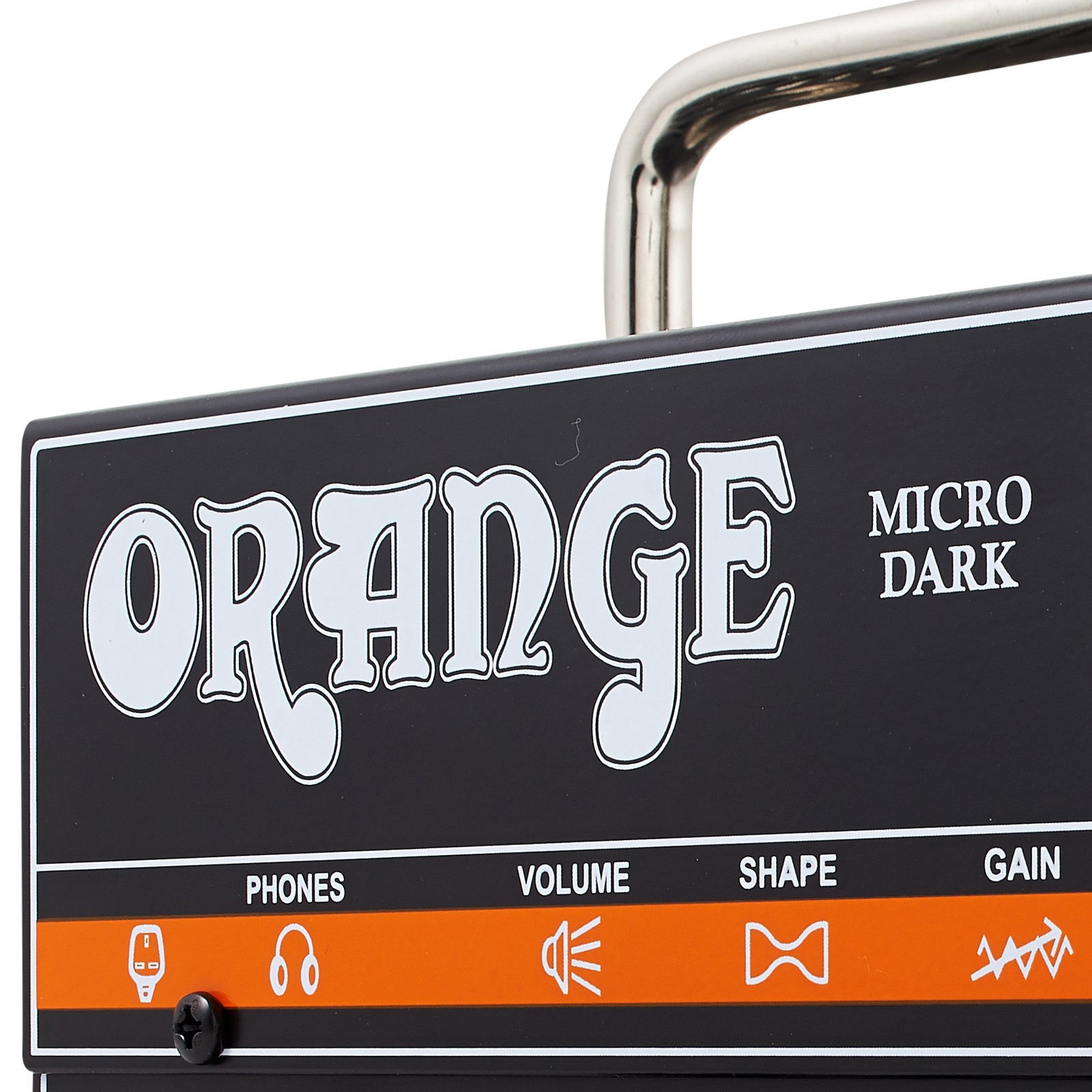 Front of the Orange Micro Dark amp head