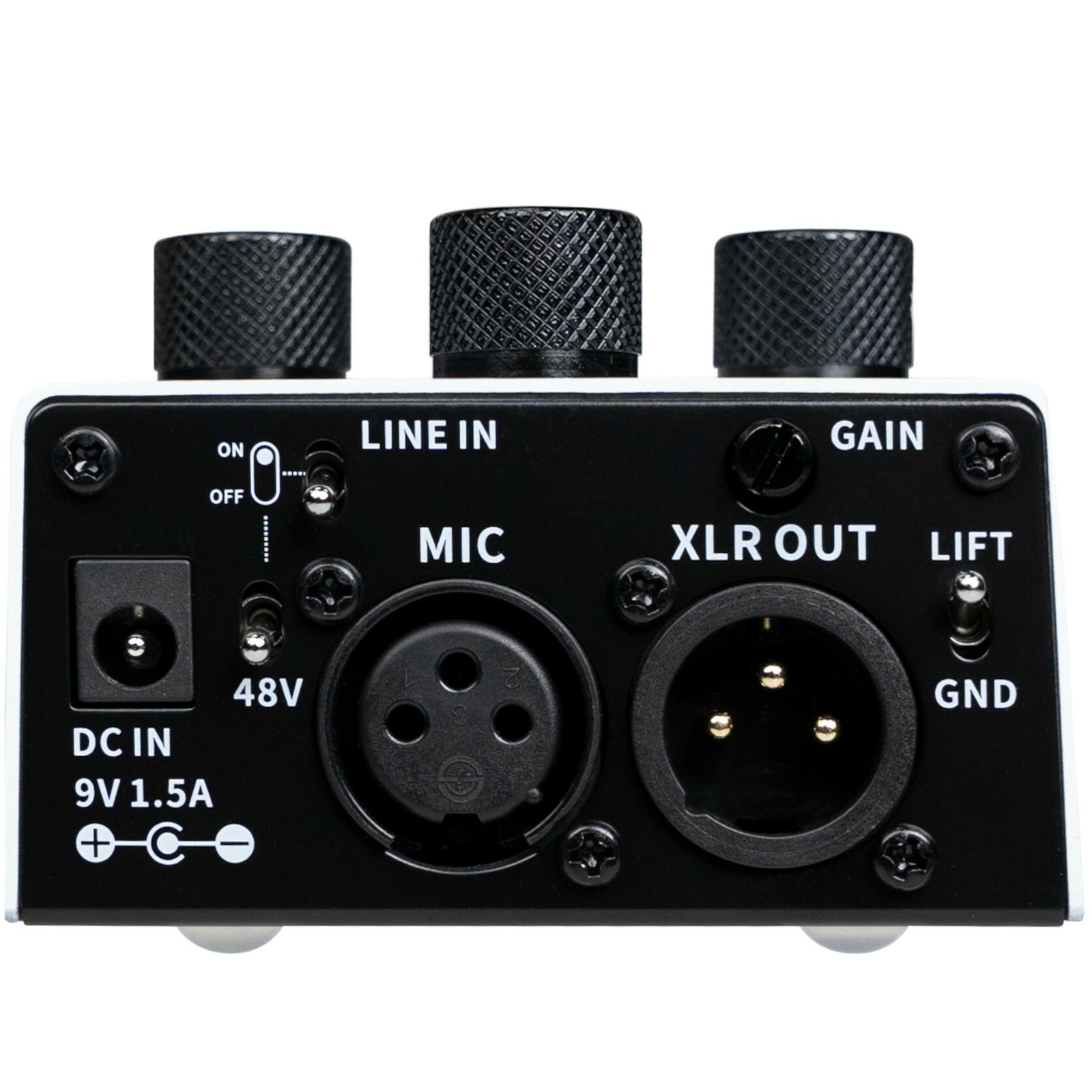 Anschlüsse auf der hinteren Seite des Mooer MVP3 Loopation Loopers