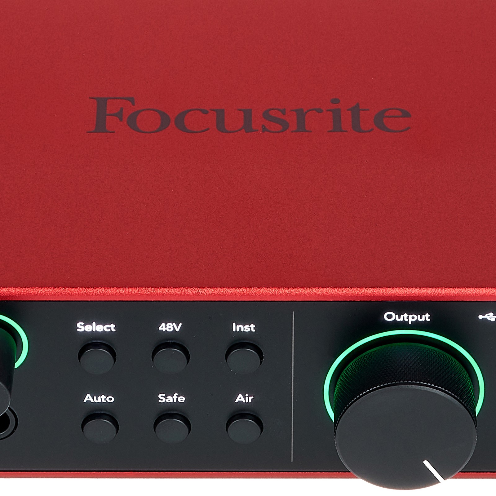 Detailed view of the Focusrite Scarlett 2i2 4th Generation 2-channel USB 2.0 audio interface