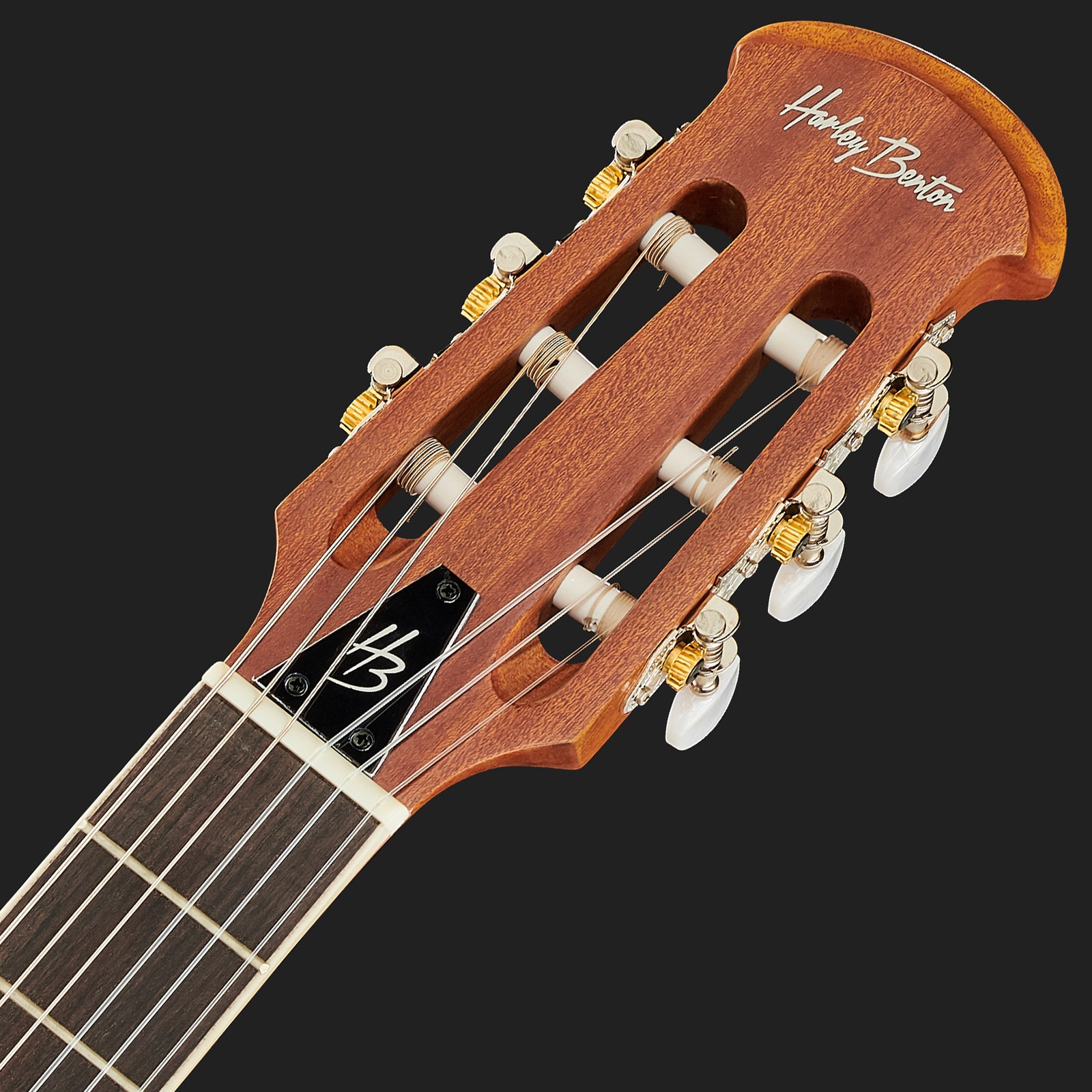 Headstock of the classical guitar Harley Benton HBO-850 Classic