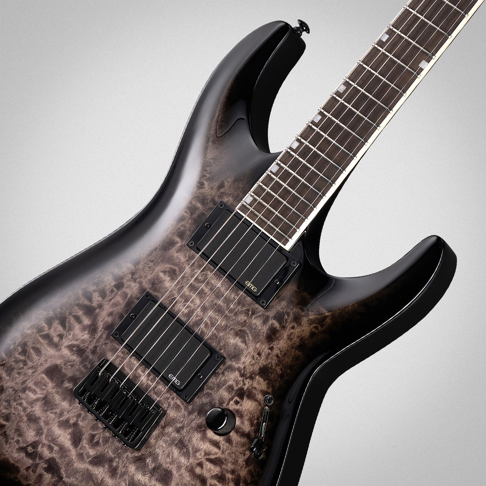 ESP LTD MH-400HT QM STB, Decke aus Wölckchenahorn