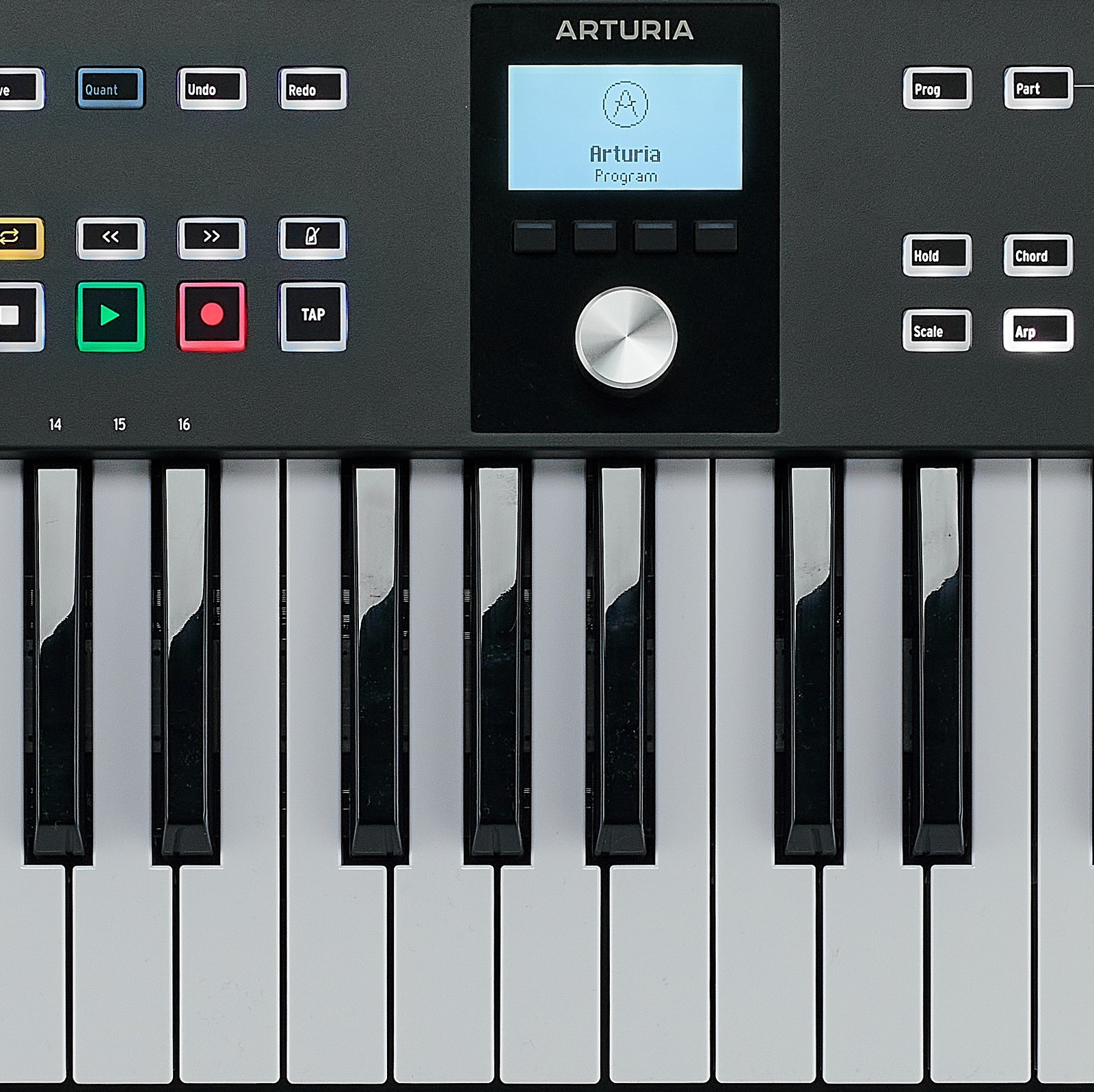 Keys and screen on the Arturia KeyLab Essential 49 MK3 Black