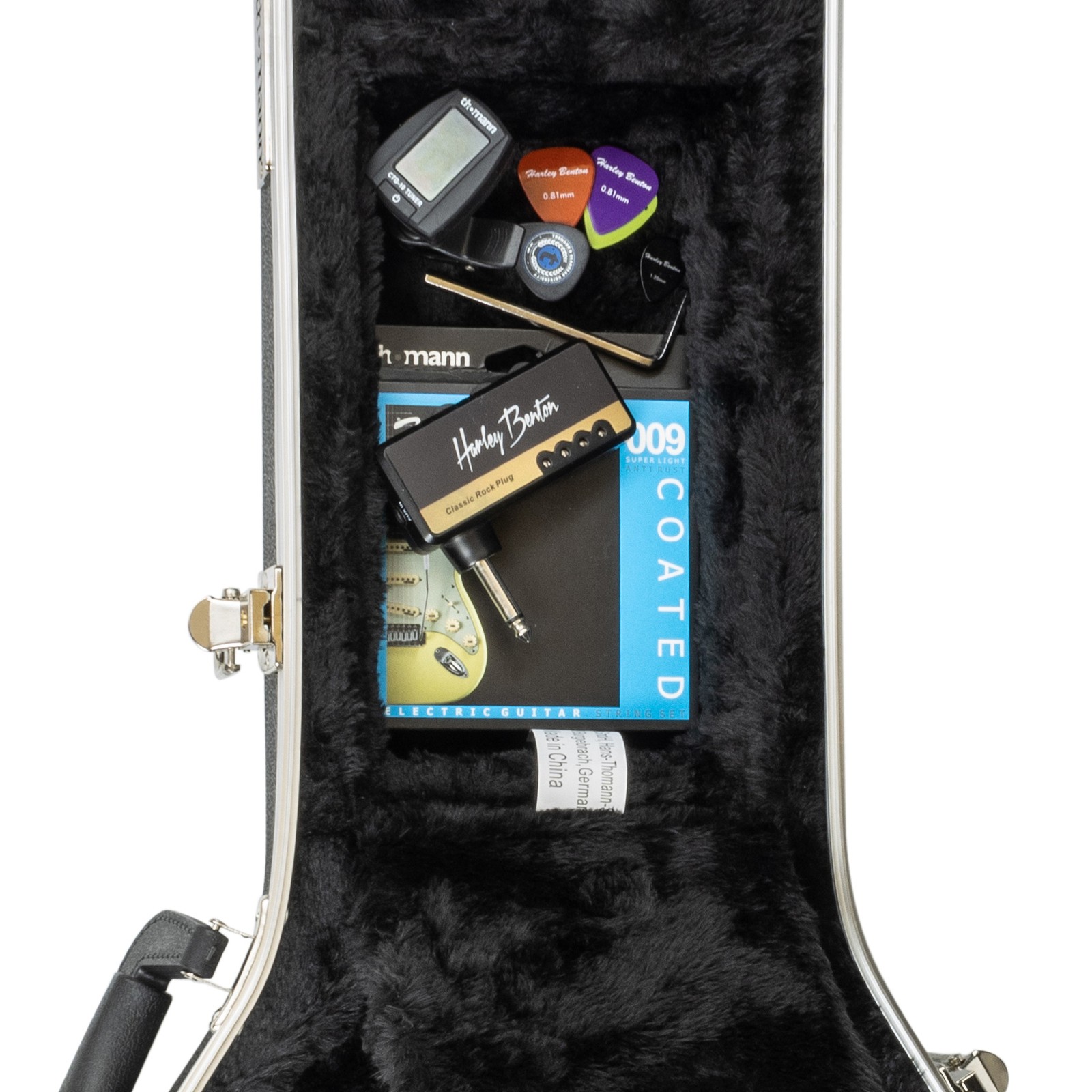 Thomann E-Guitar Case ABS Single Cut mit Zubehör