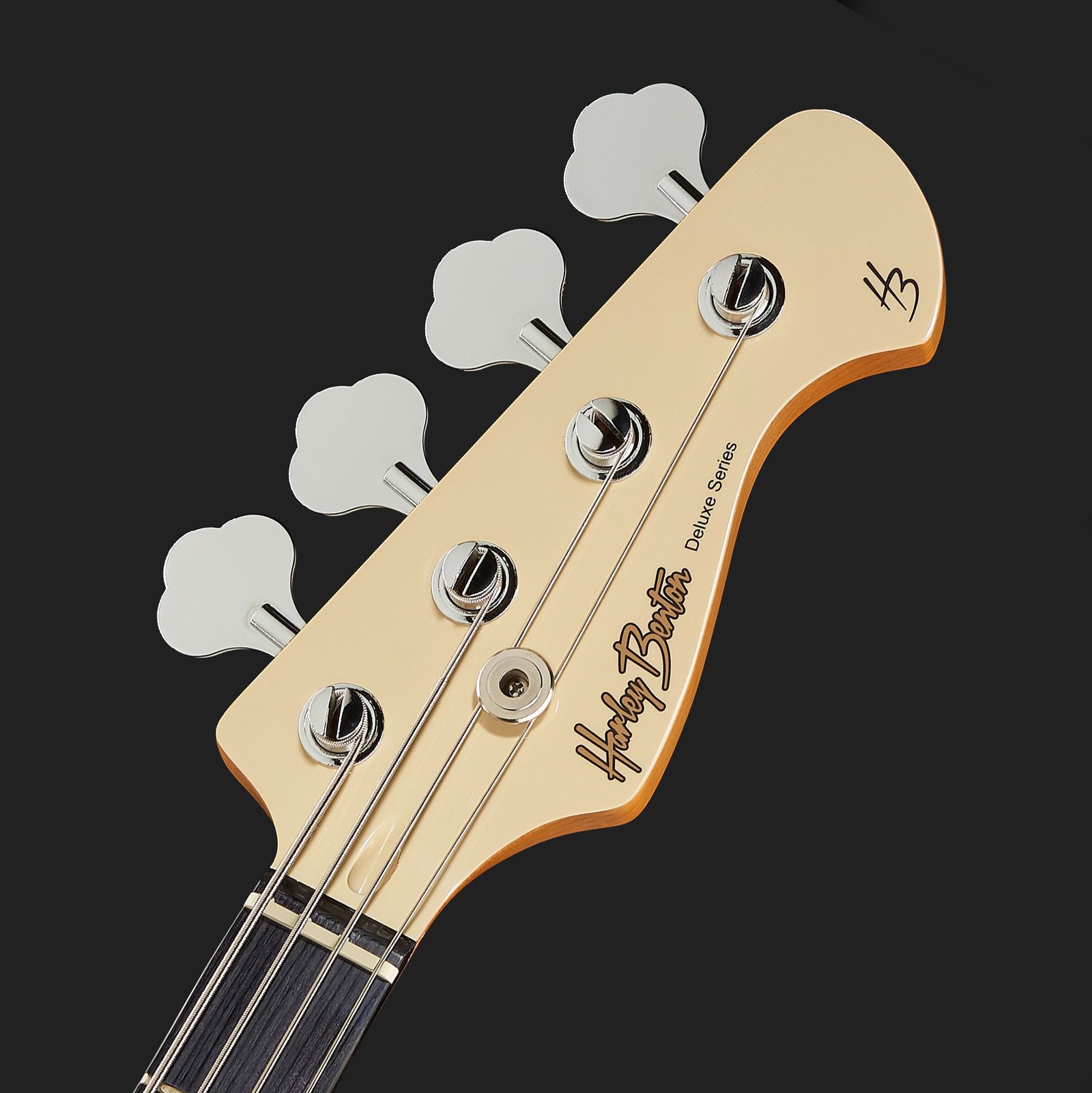 Headstock of the Harley Benton PJ-74 VW Vintage Series Electric Bass